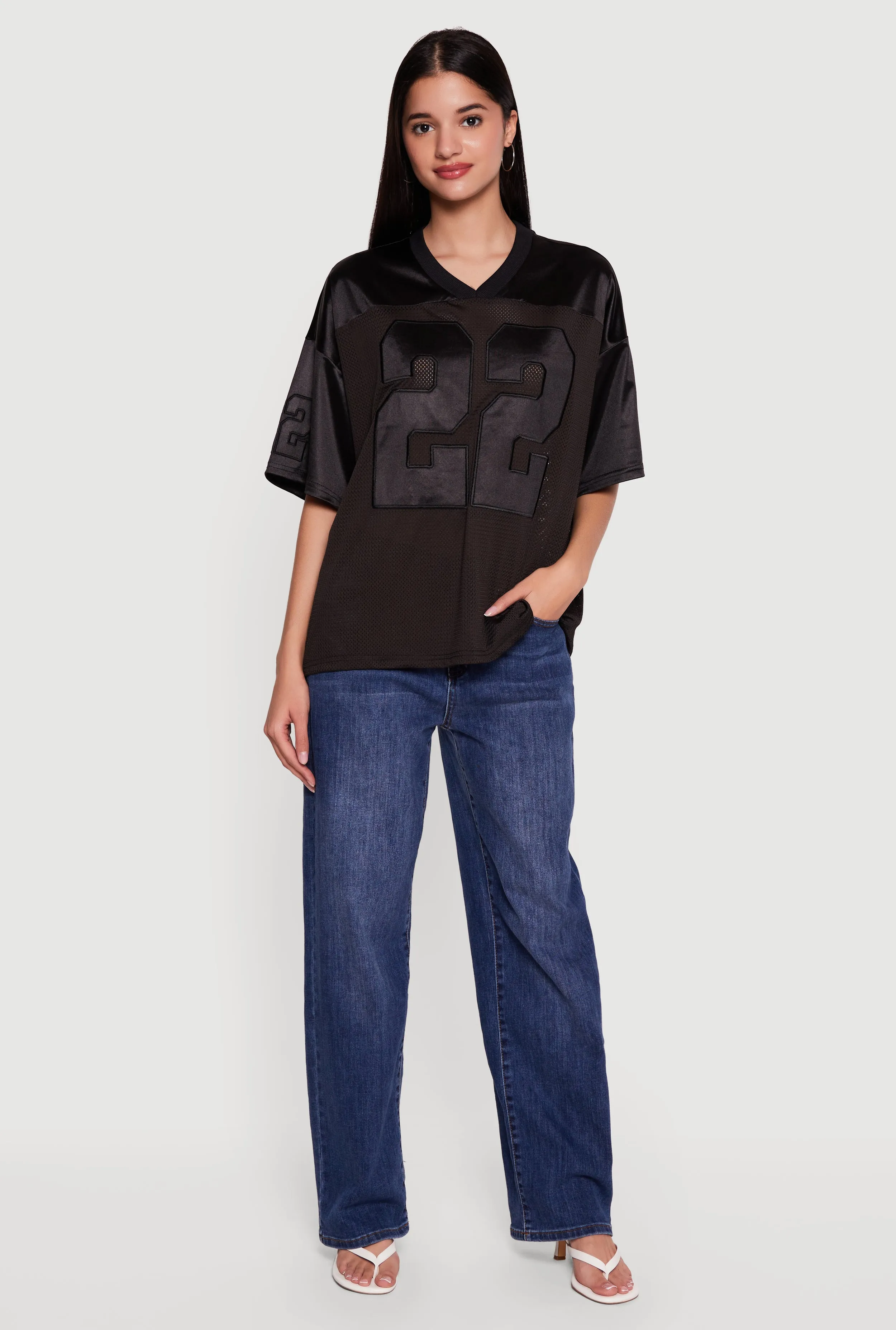 Satin Embroidered Patch Graphic Football Jersey sold by Rainbow