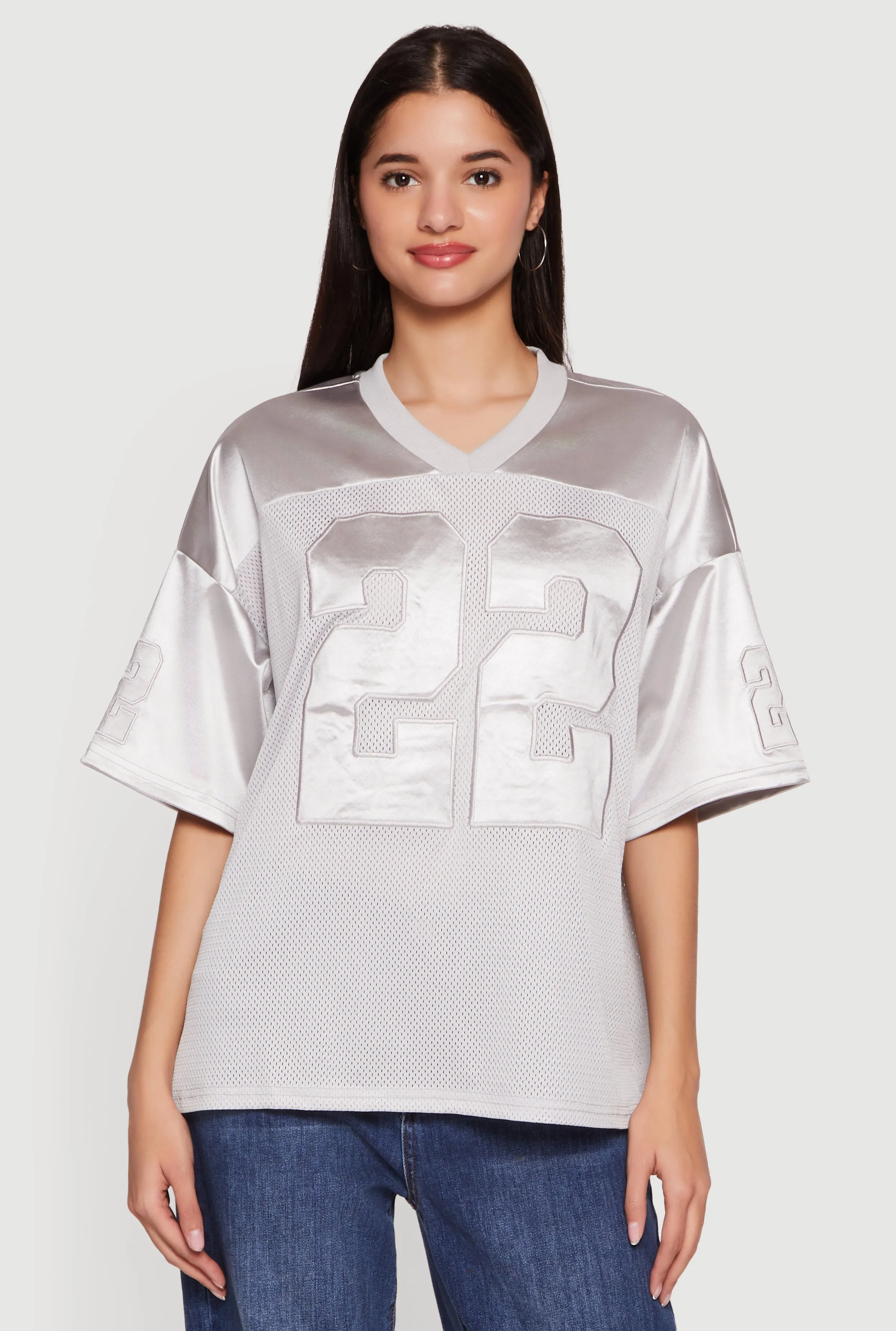 Satin Embroidered Patch Graphic Football Jersey sold by Rainbow product image thumbnail 2