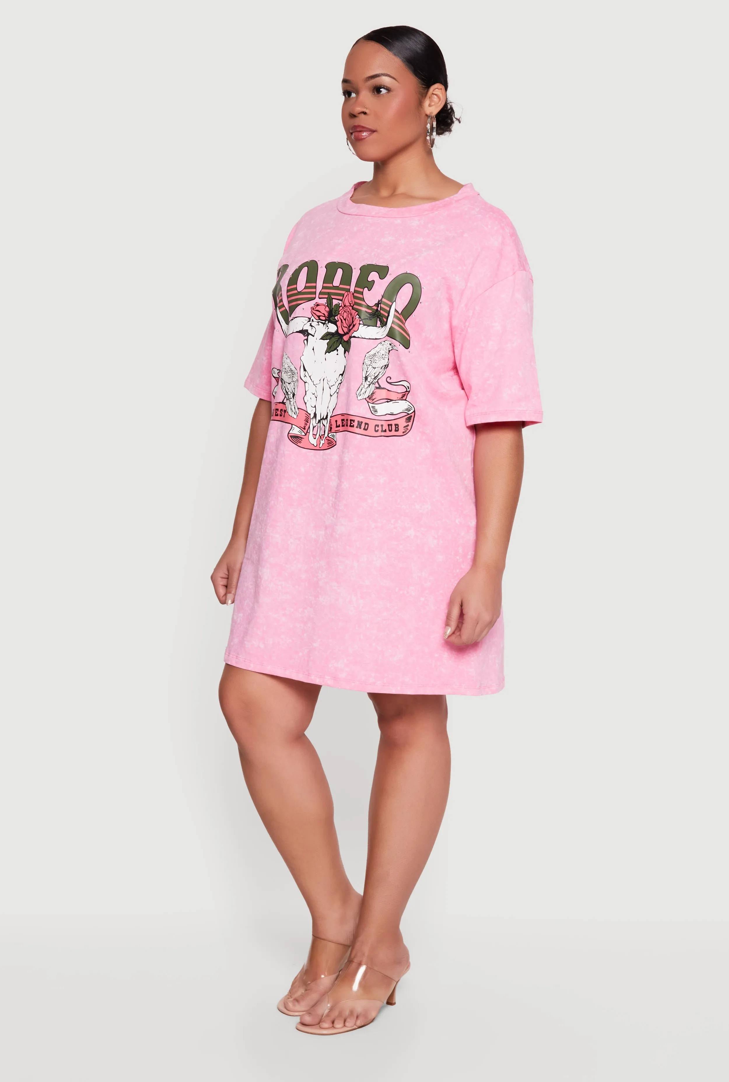 Plus Size Acid Wash Graphic T-Shirt Dress sold by Rainbow product image thumbnail 2