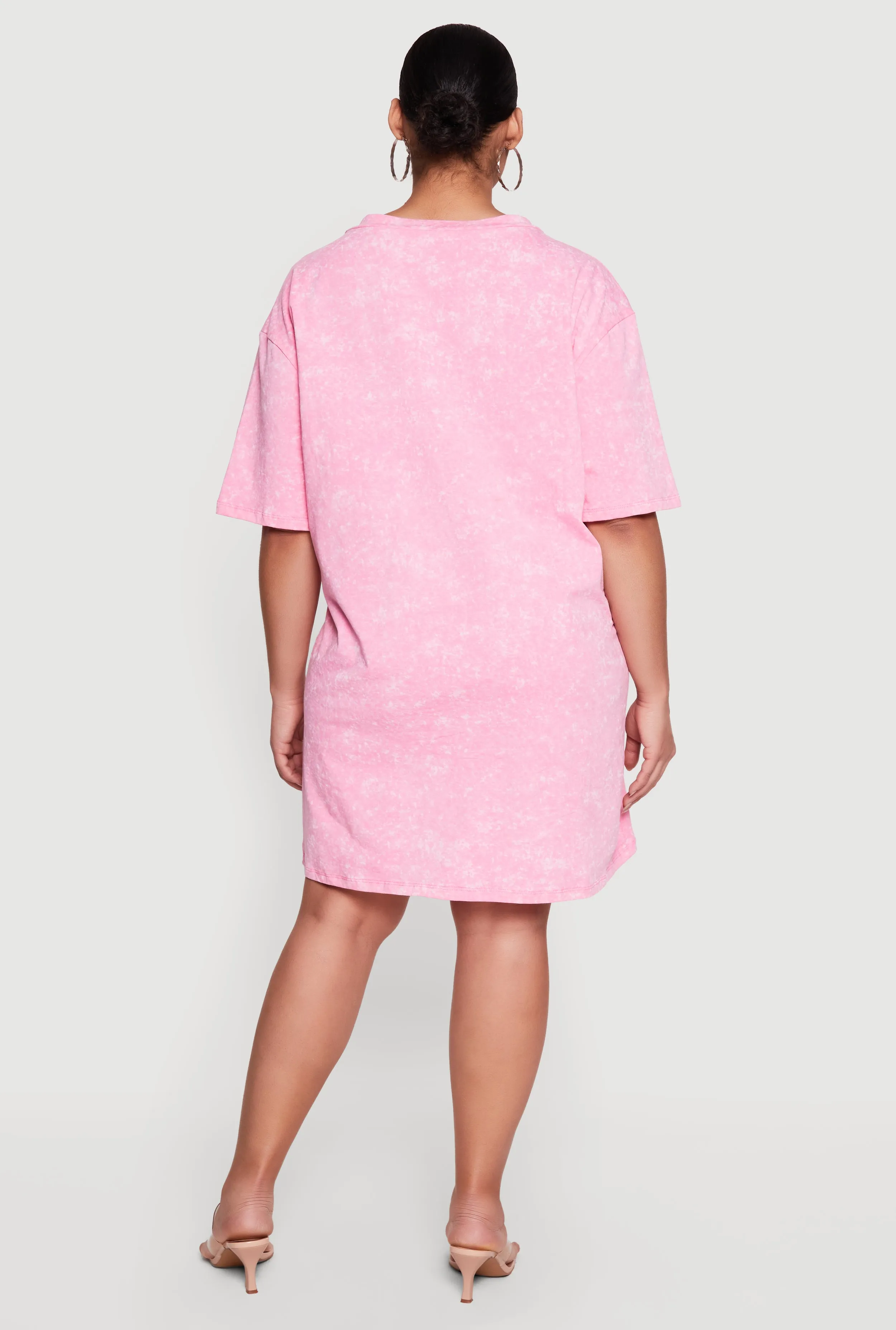 Plus Size Acid Wash Graphic T-Shirt Dress sold by Rainbow product image thumbnail 3