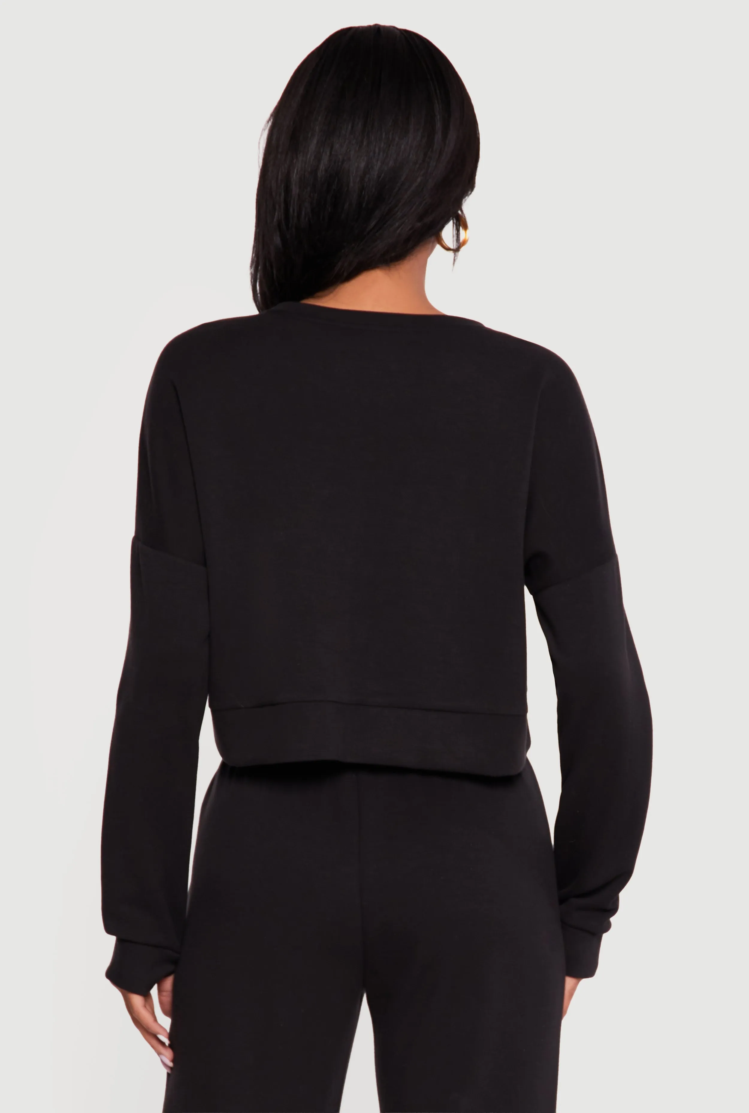 Cropped Pullover Sweatshirt with Thumbholes sold by Rainbow product image thumbnail 5