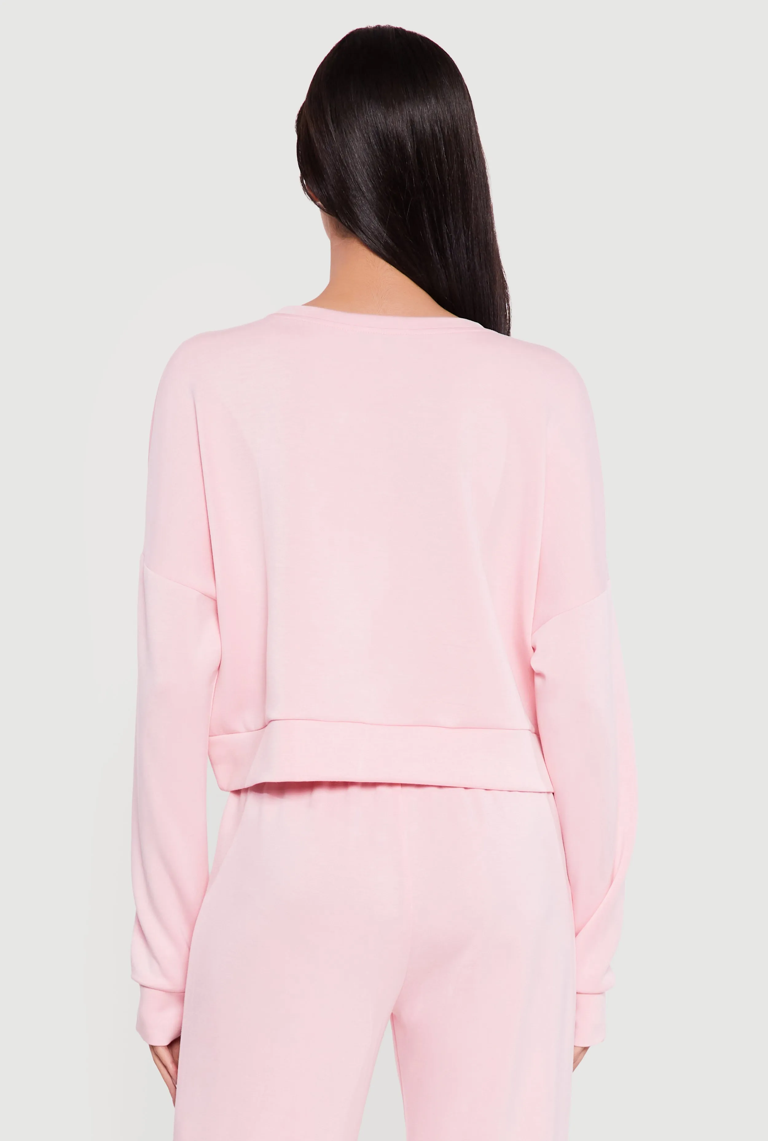 Cropped Pullover Sweatshirt with Thumbholes sold by Rainbow product image thumbnail 5