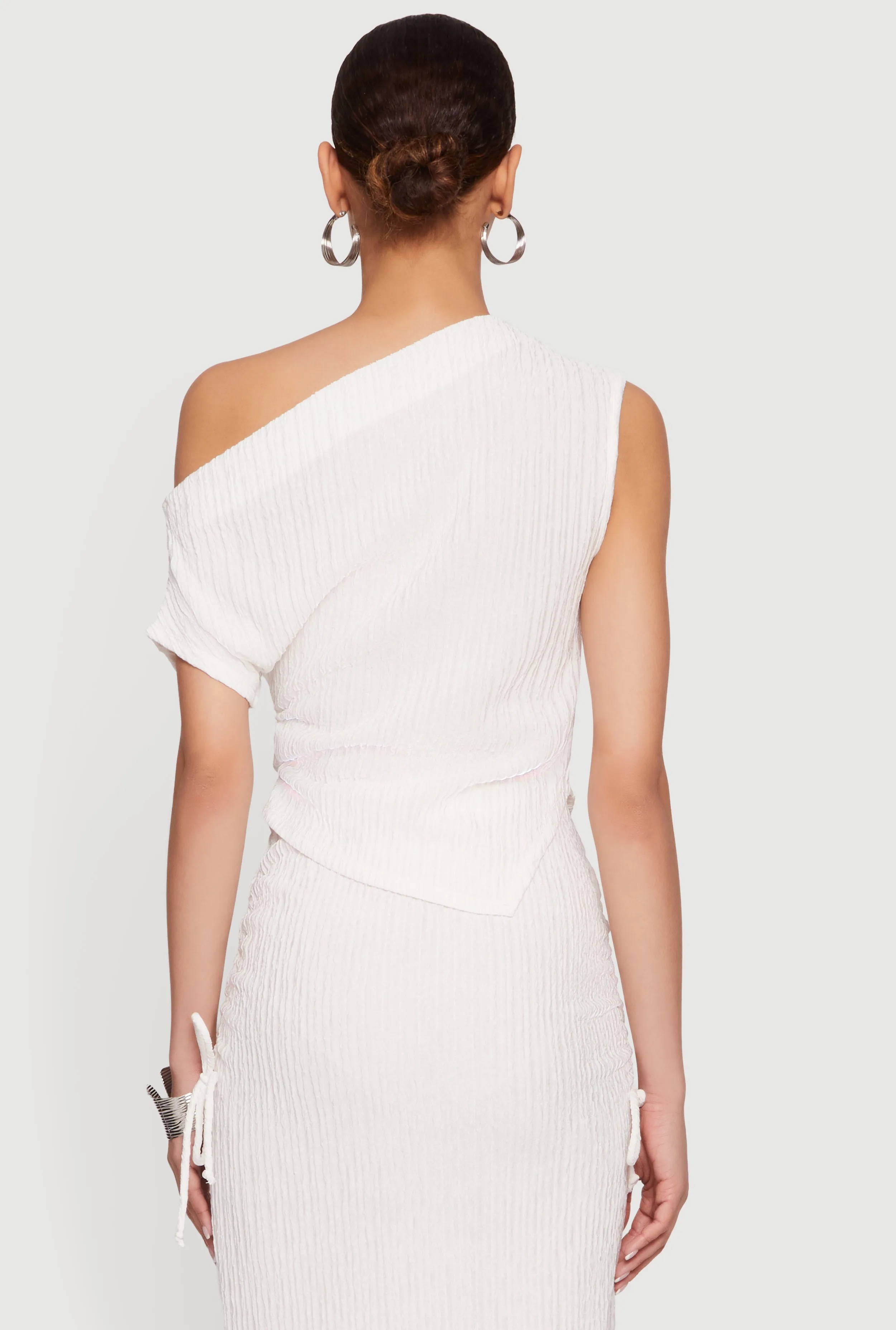 One Shoulder Side Ruched Asymmetrical Top sold by Rainbow product image thumbnail 5