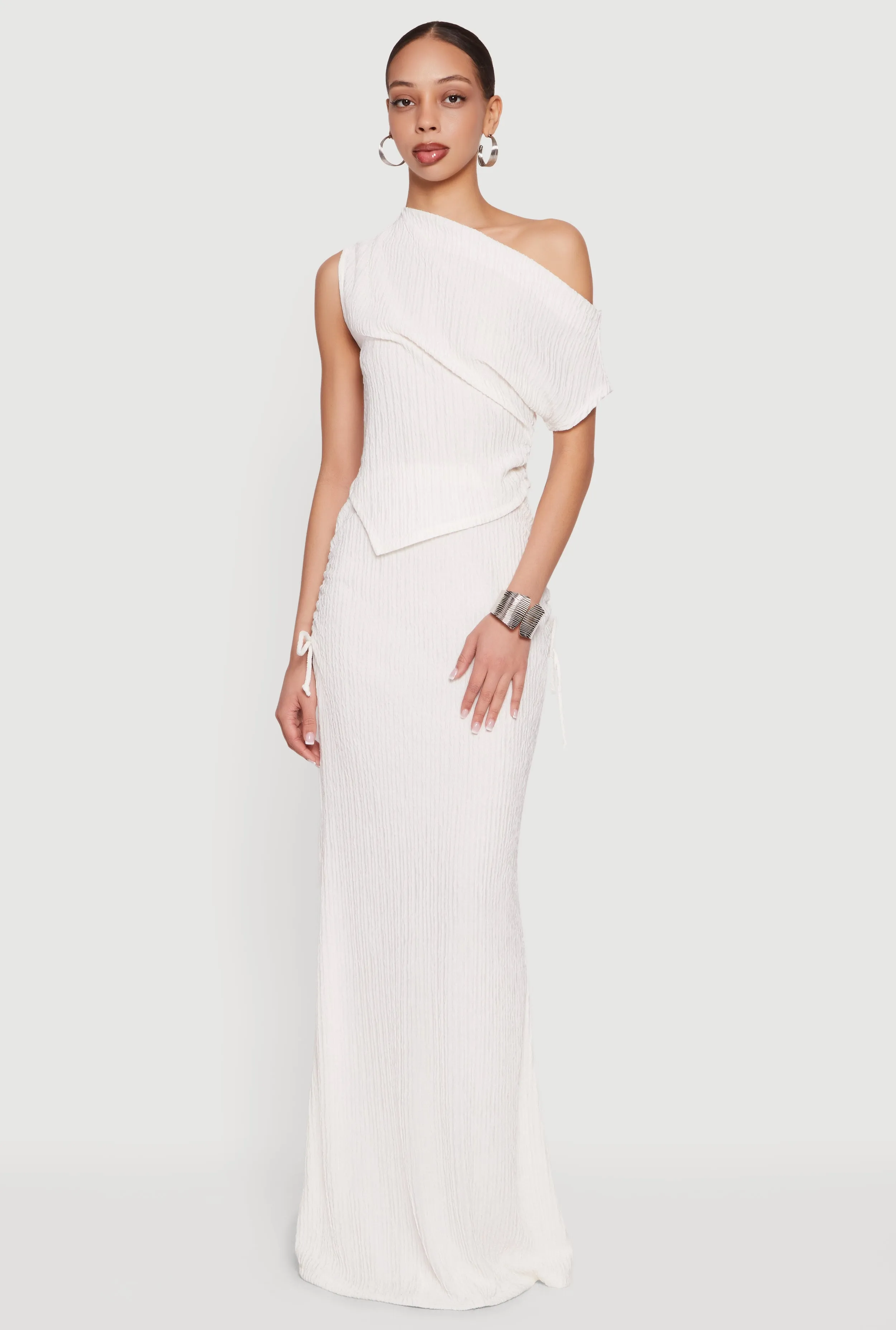 One Shoulder Side Ruched Asymmetrical Top sold by Rainbow product image thumbnail 2