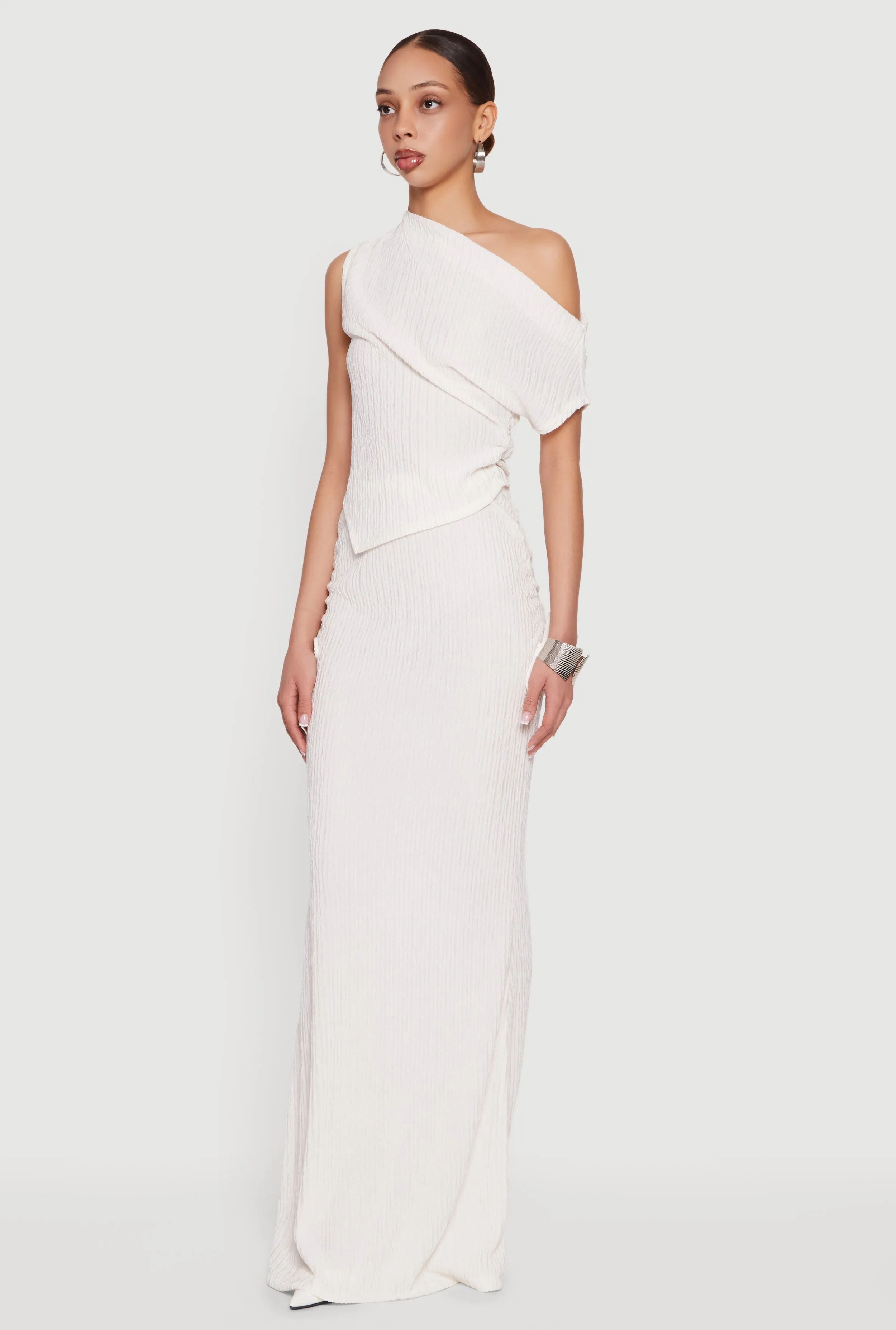 One Shoulder Side Ruched Asymmetrical Top sold by Rainbow product image thumbnail 3