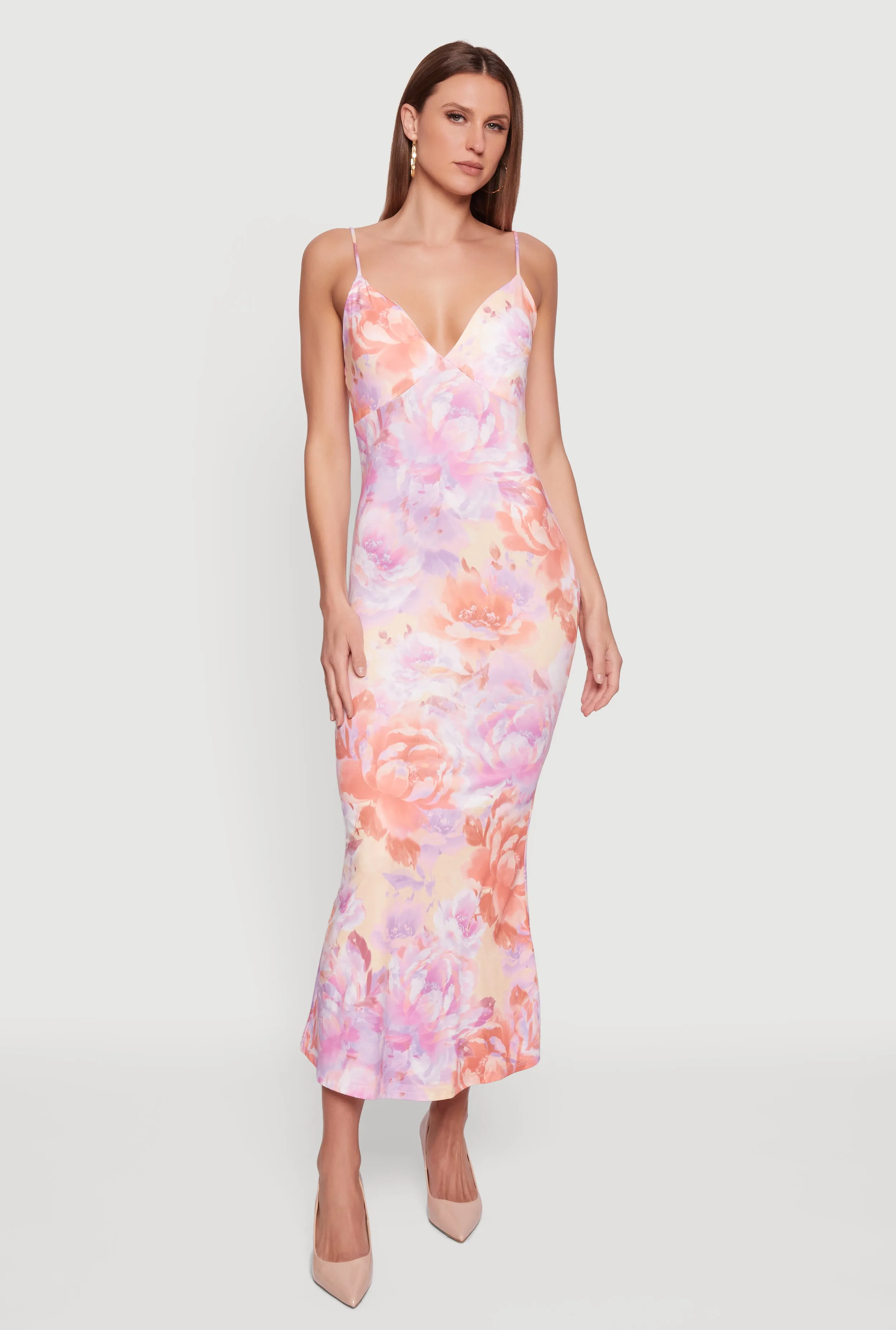Floral Print Sleeveless Maxi Dress sold by Rainbow