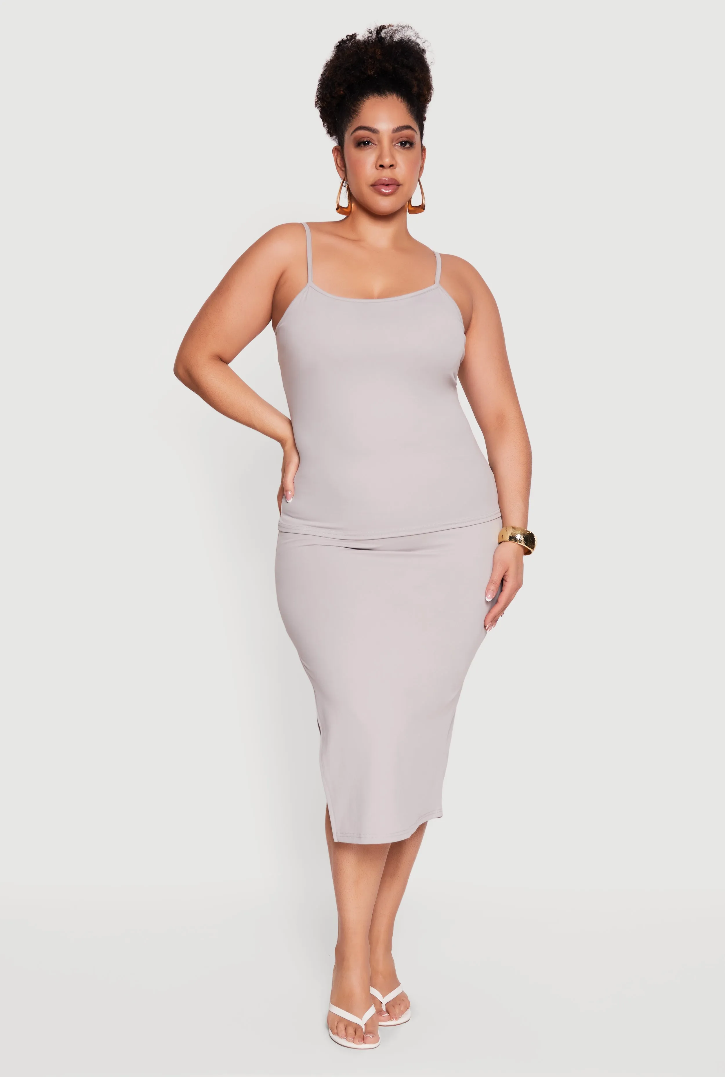 Plus Size Scoop Neck Cami with Shelf Bra sold by Rainbow product image thumbnail 2