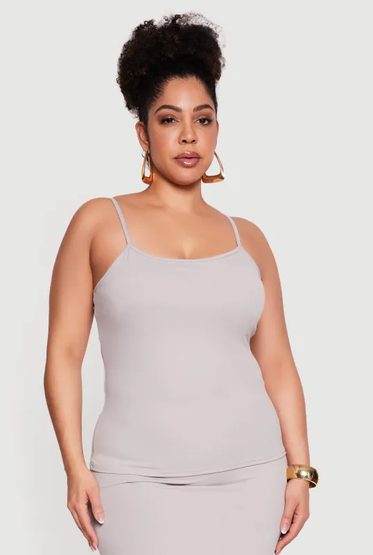 Plus Size Scoop Neck Cami with Shelf Bra sold by Rainbow