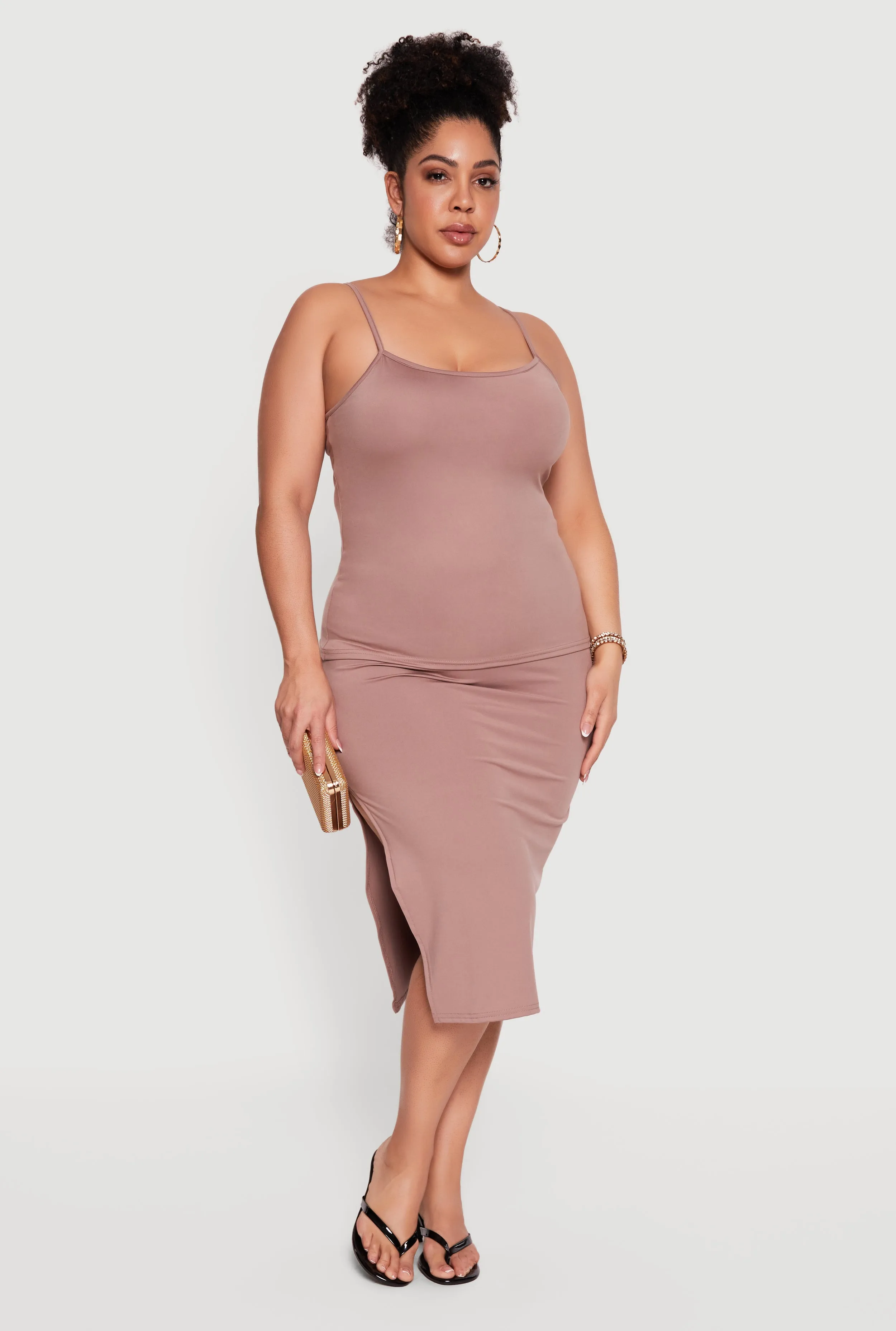 Plus Size Scoop Neck Cami with Shelf Bra sold by Rainbow product image thumbnail 2