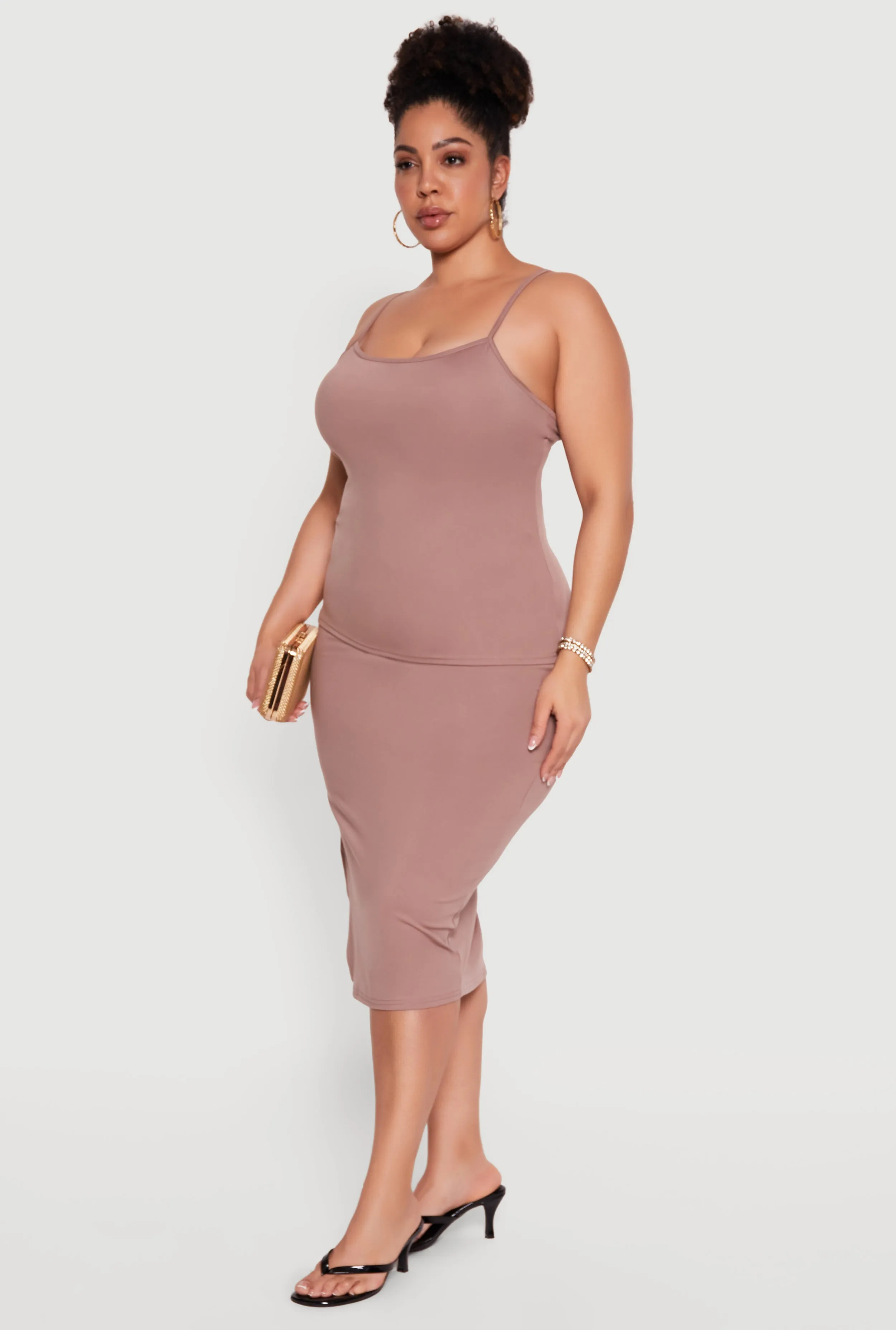 Plus Size Scoop Neck Cami with Shelf Bra sold by Rainbow product image thumbnail 3