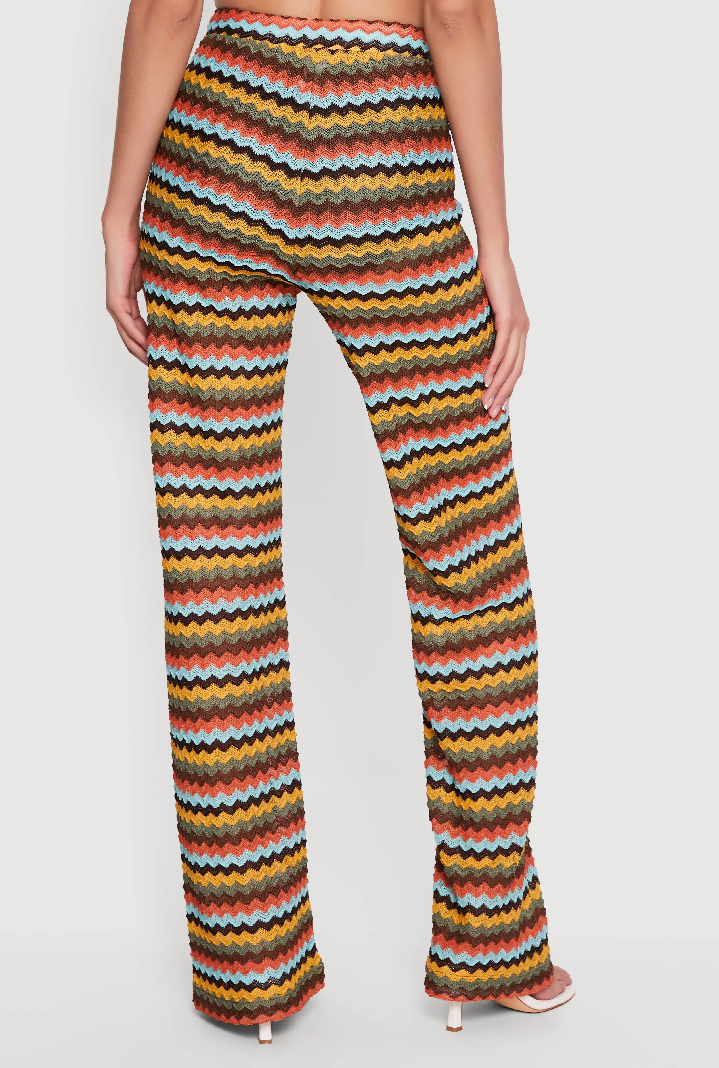 Chevron Striped High Waisted Pull On Pants sold by Rainbow product image thumbnail 5