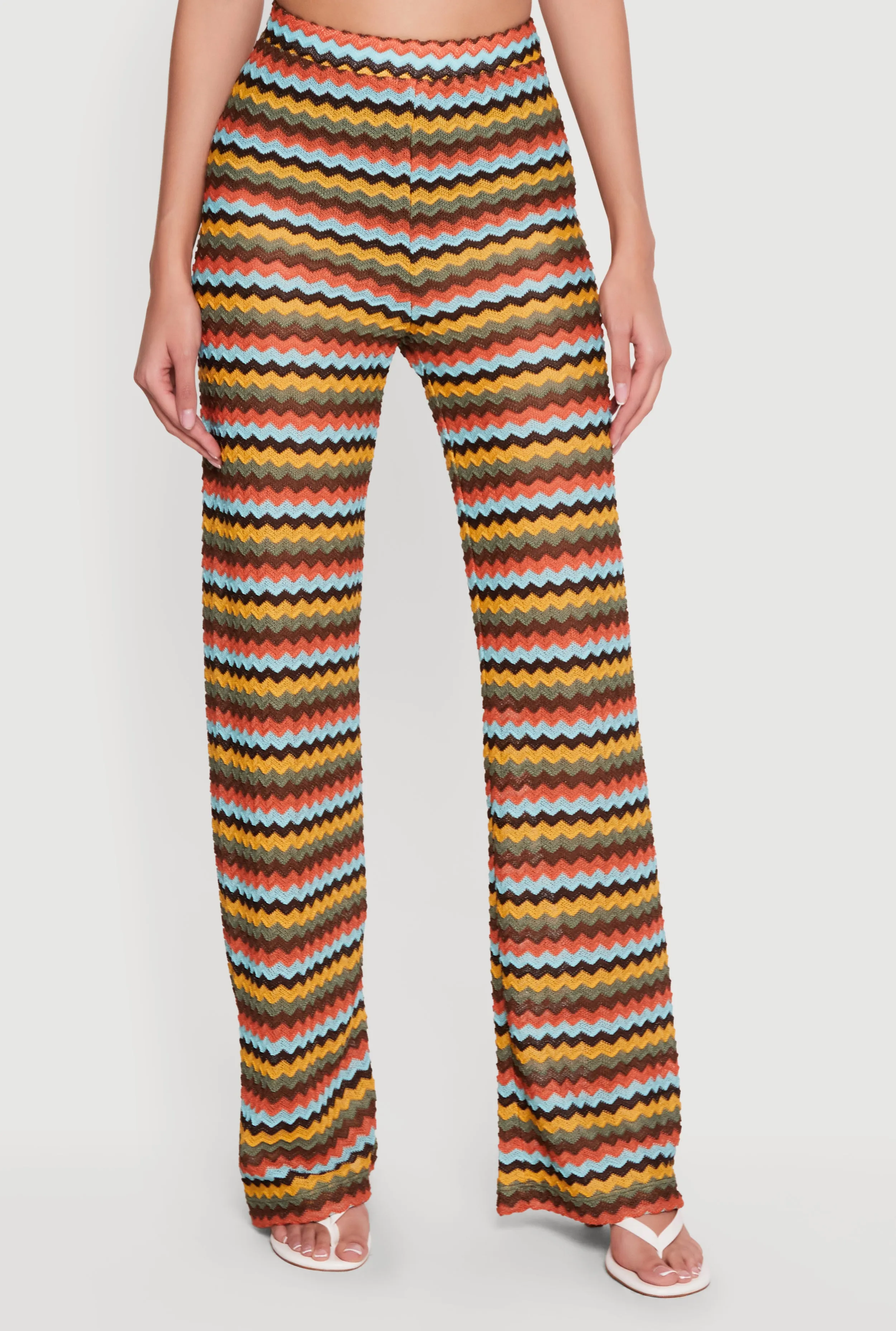 Chevron Striped High Waisted Pull On Pants sold by Rainbow product image thumbnail 3