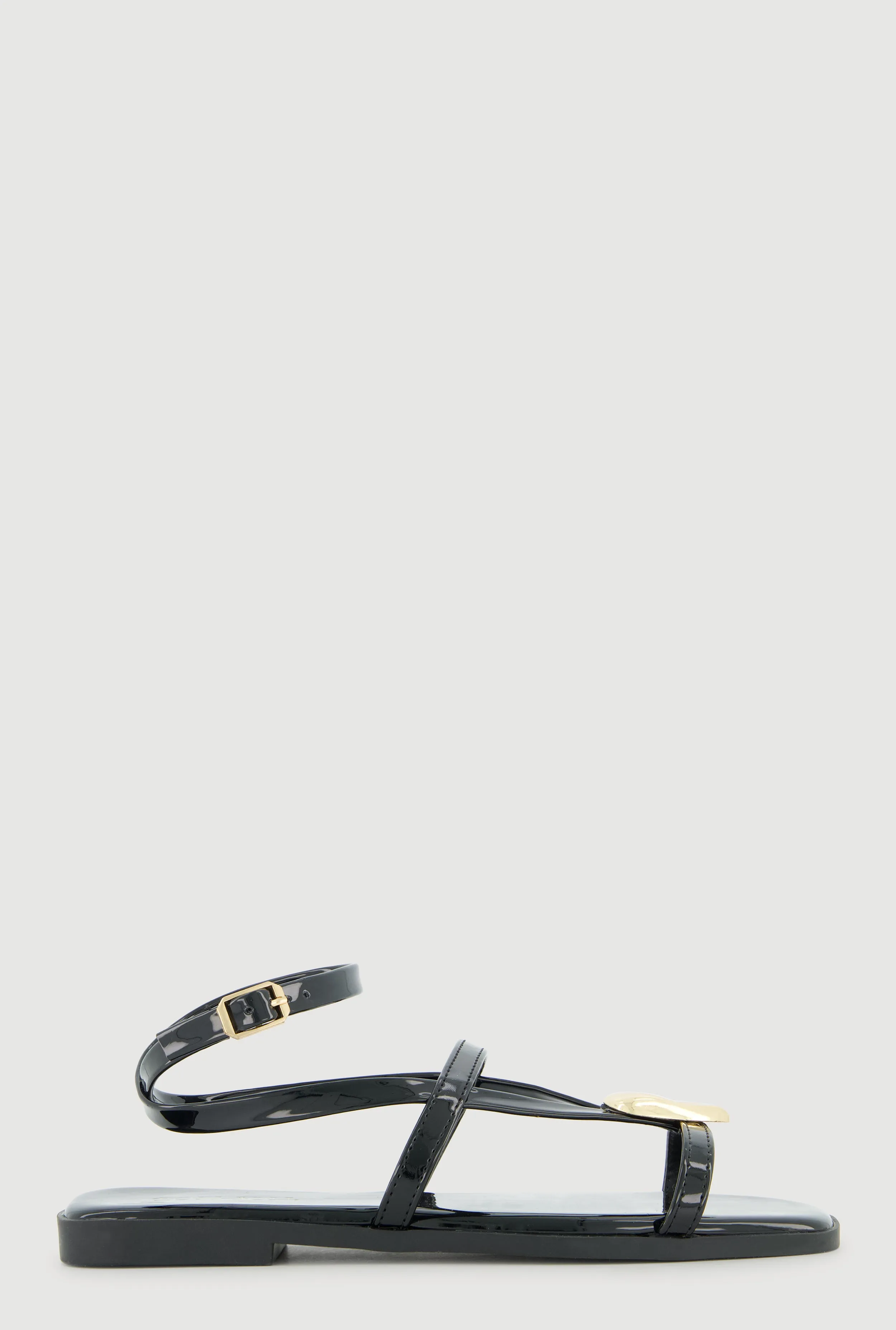 Faux Leather Metallic Detail Open Toe Sandals sold by Rainbow product image thumbnail 2