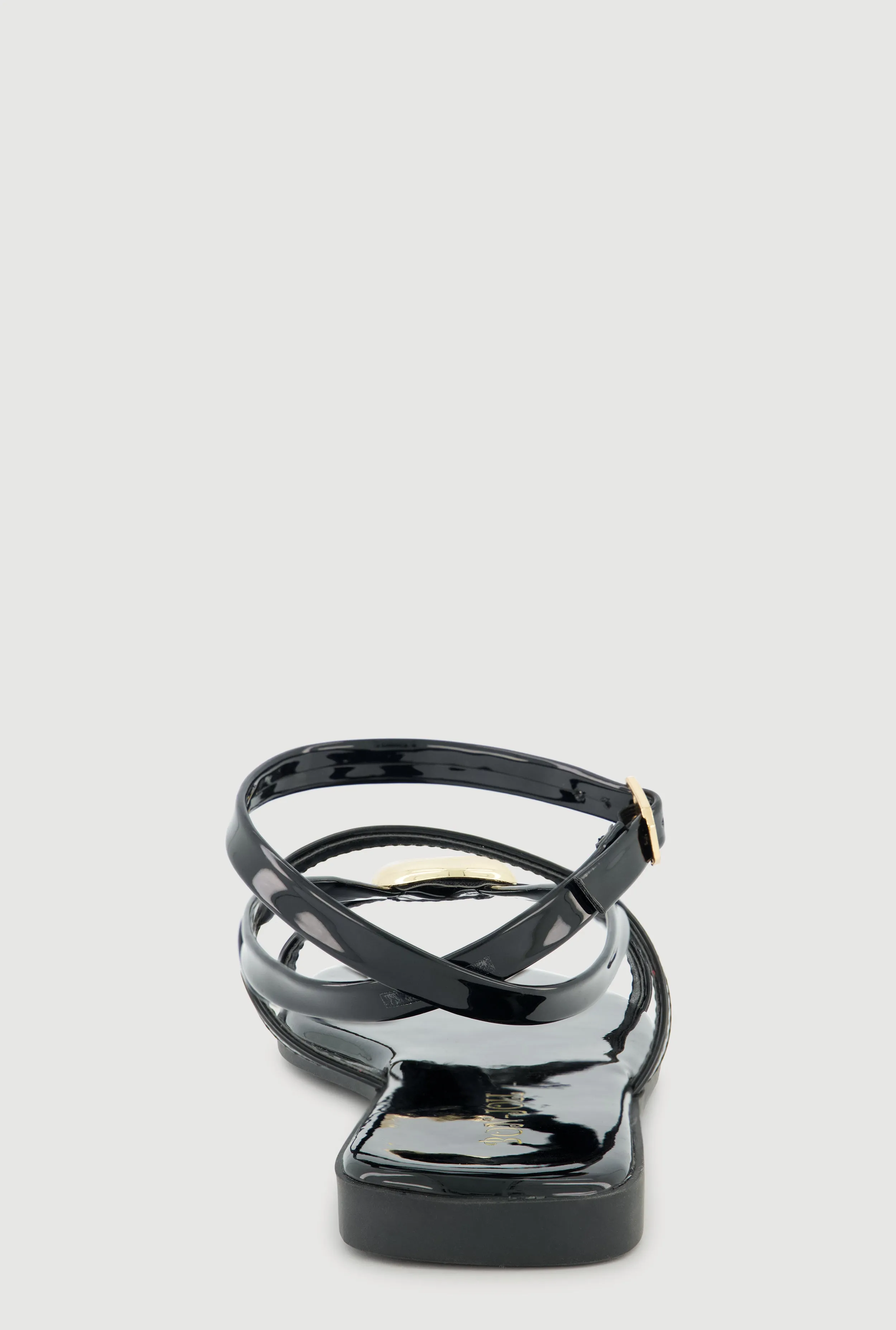 Faux Leather Metallic Detail Open Toe Sandals sold by Rainbow product image thumbnail 3