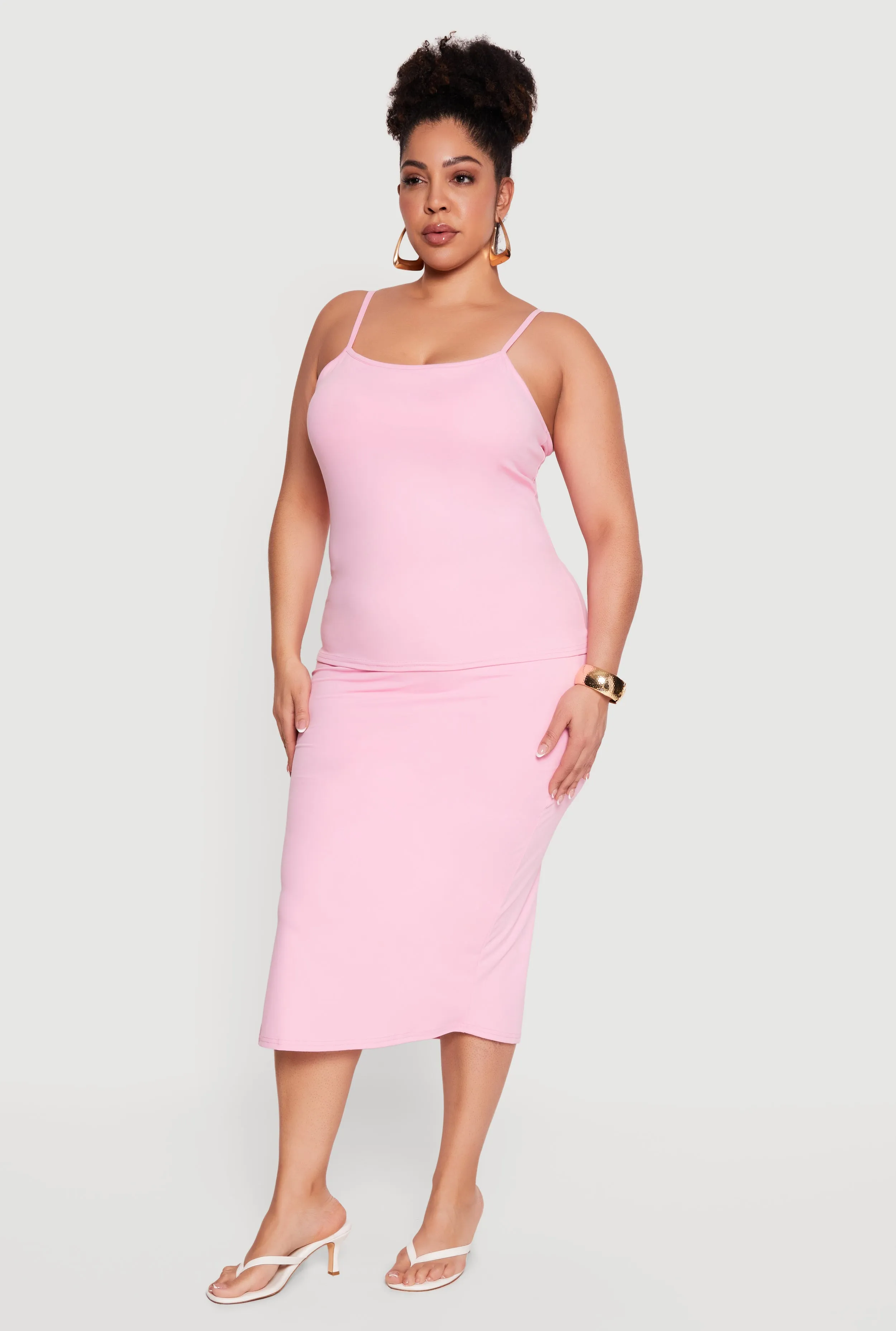 Plus Size Scoop Neck Cami with Shelf Bra sold by Rainbow product image thumbnail 3