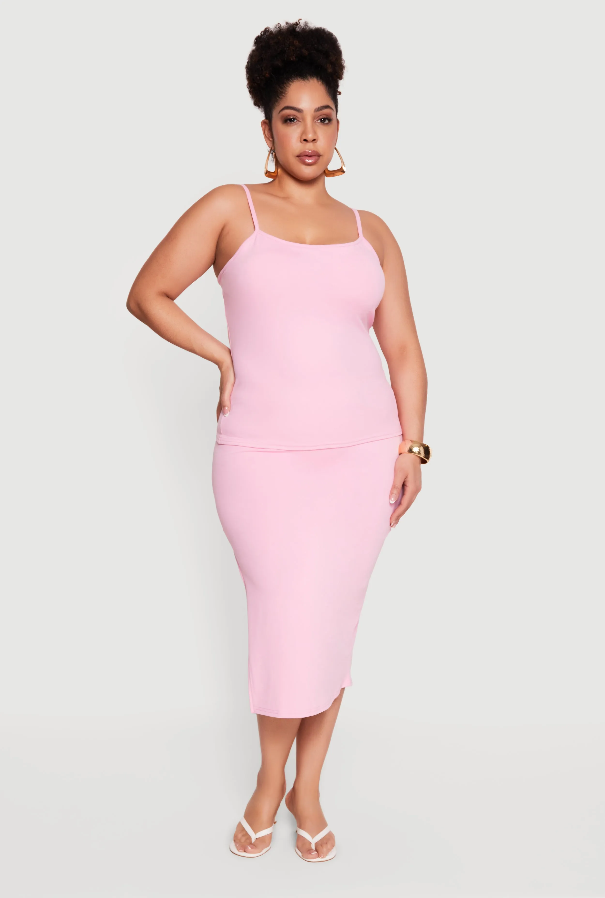 Plus Size Scoop Neck Cami with Shelf Bra sold by Rainbow product image thumbnail 2