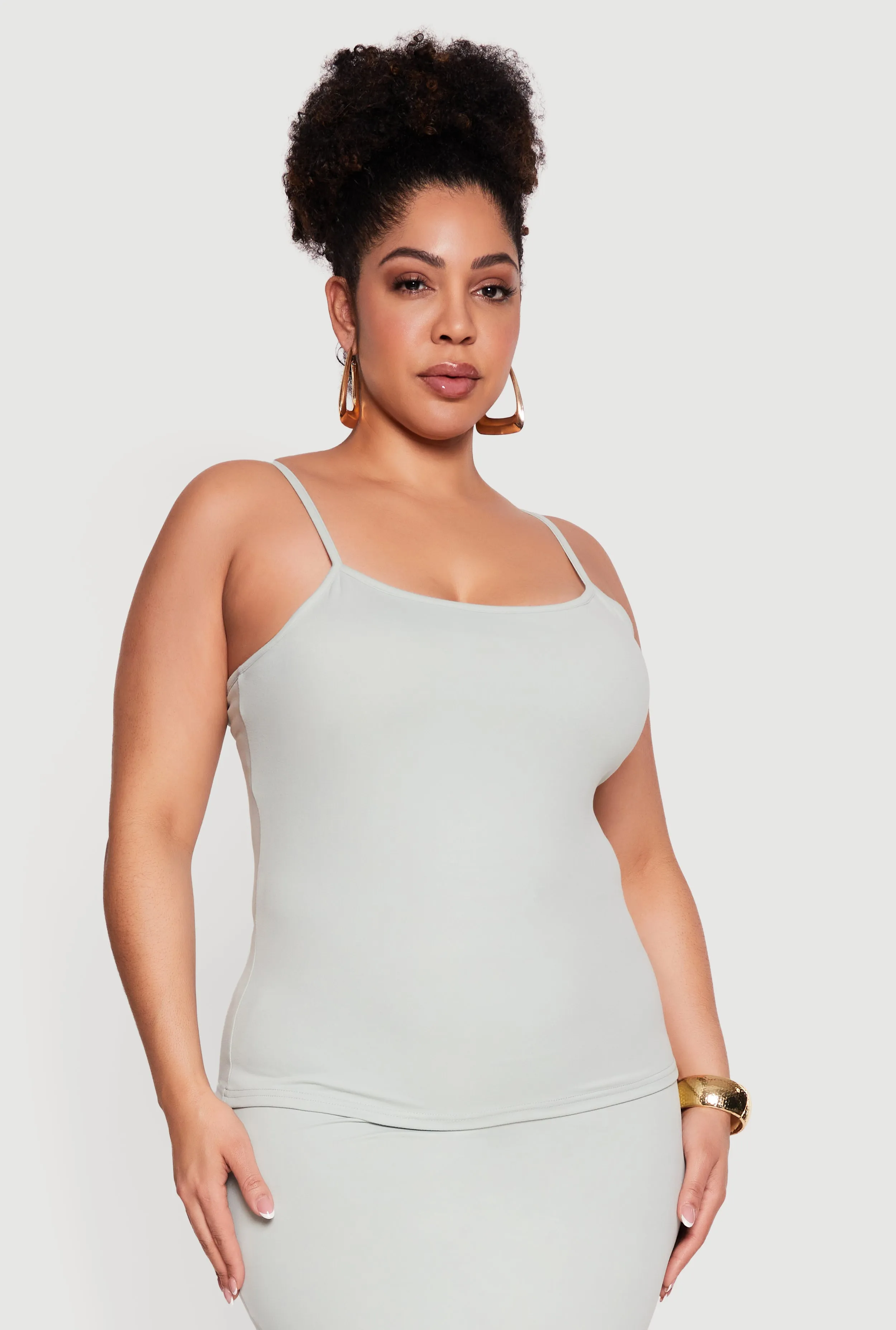 Plus Size Scoop Neck Cami with Shelf Bra sold by Rainbow