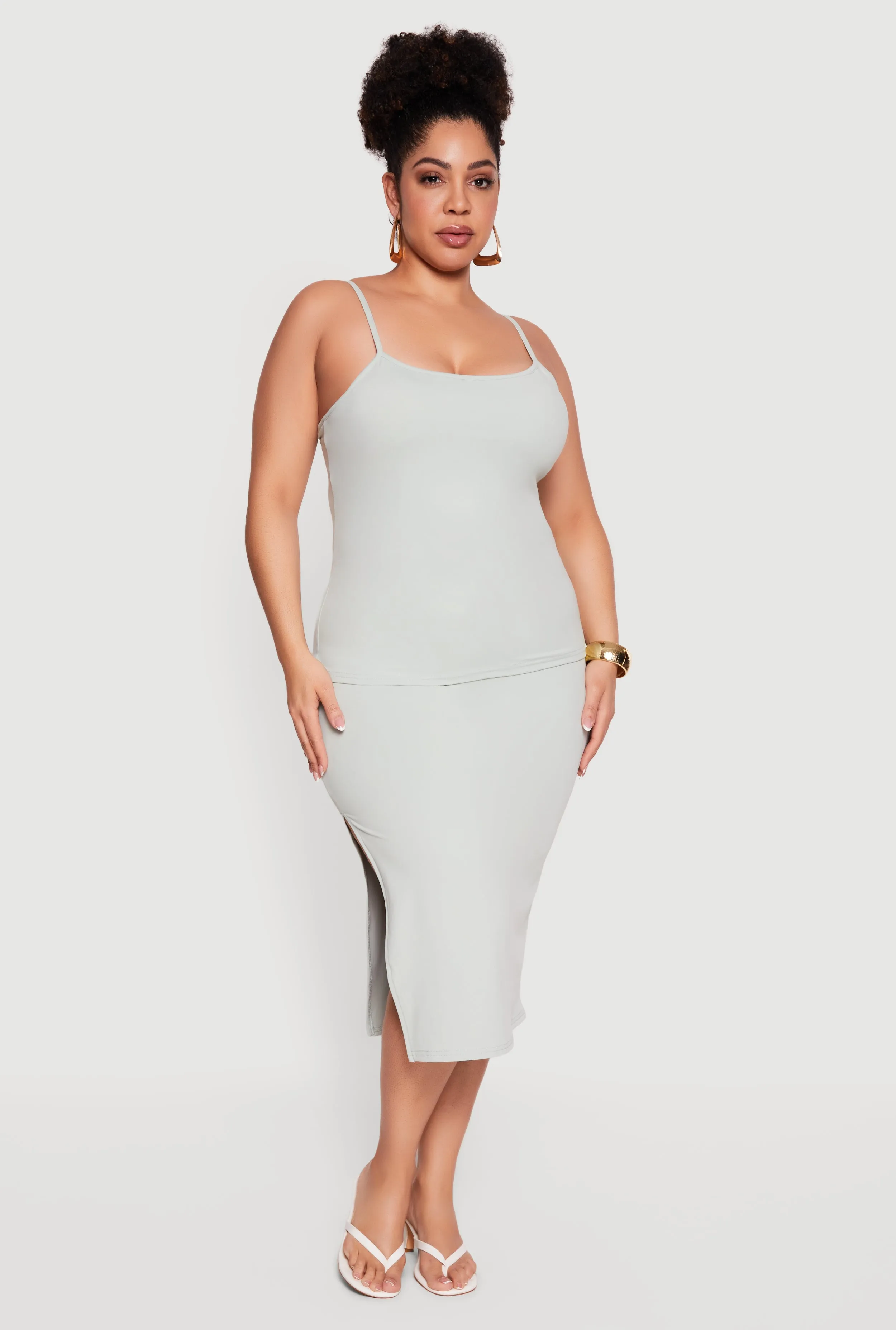 Plus Size Scoop Neck Cami with Shelf Bra sold by Rainbow product image thumbnail 2