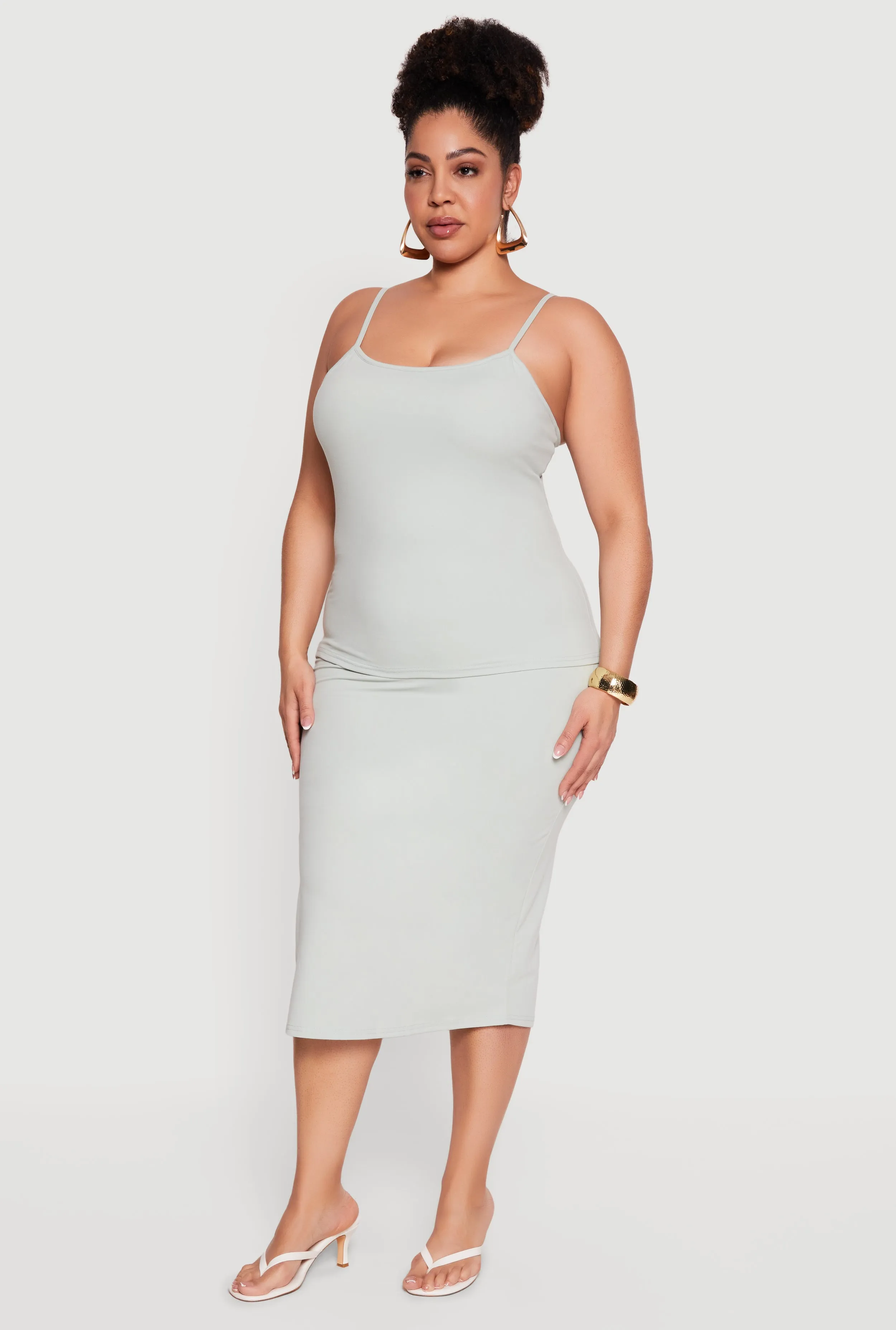 Plus Size Scoop Neck Cami with Shelf Bra sold by Rainbow product image thumbnail 3