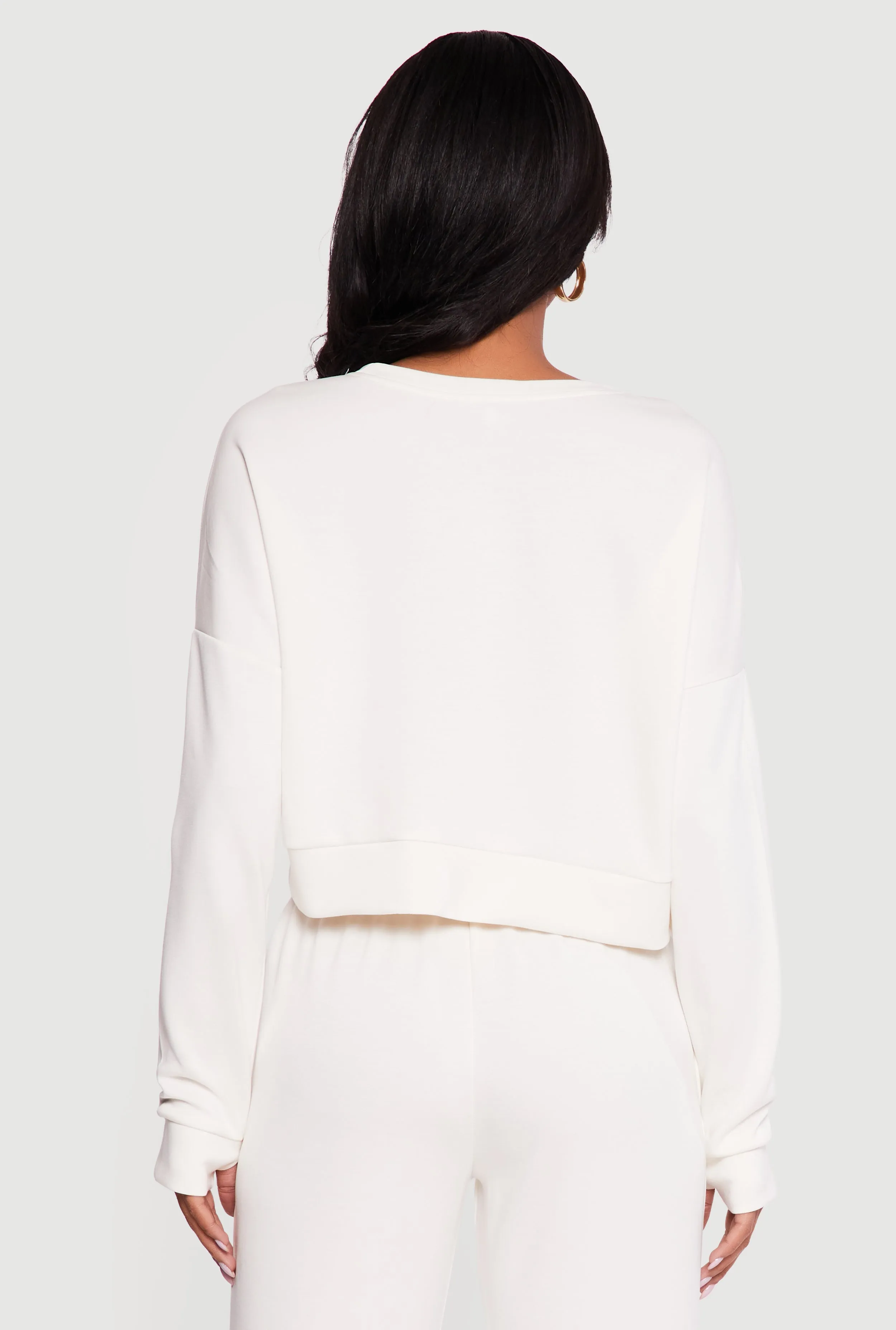 Cropped Pullover Sweatshirt with Thumbholes sold by Rainbow product image thumbnail 5