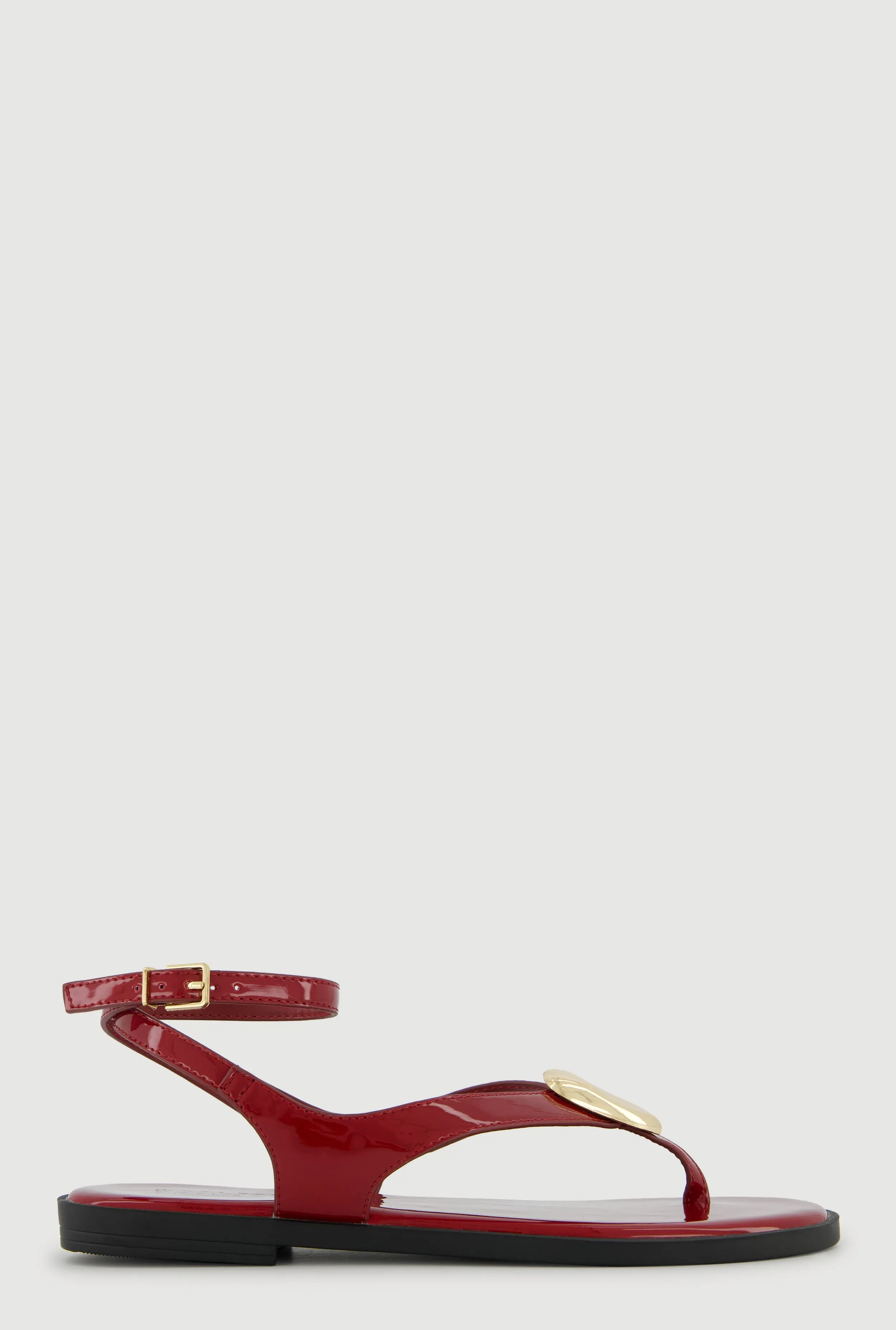 Metallic Pendant Ankle Strap Thong Sandals sold by Rainbow product image thumbnail 2