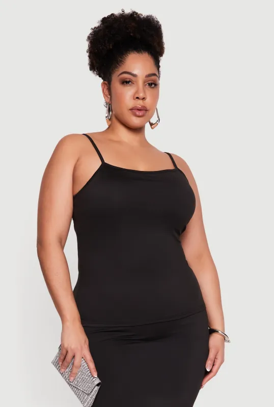 Plus Size Scoop Neck Cami with Shelf Bra sold by Rainbow
