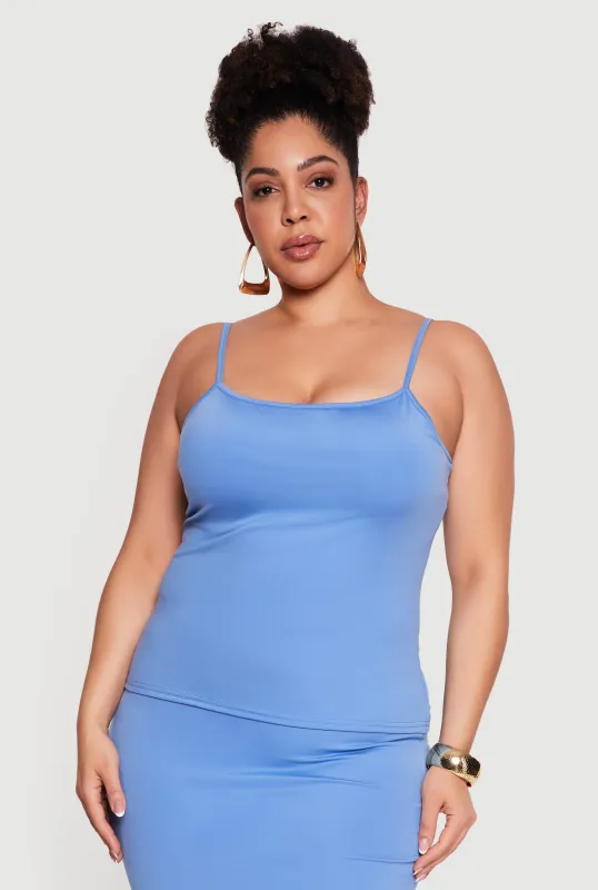 Plus Size Scoop Neck Cami with Shelf Bra sold by Rainbow