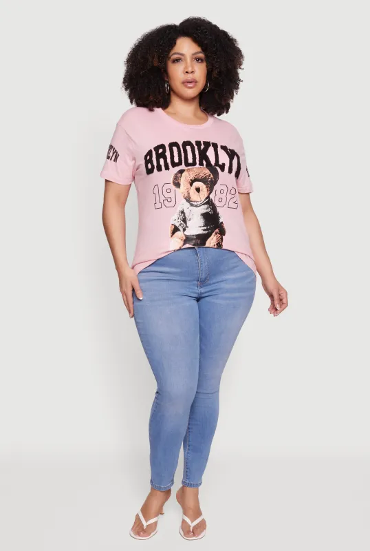 Plus Size Brooklyn Bear 1982 Graphic Tee made by Rainbow