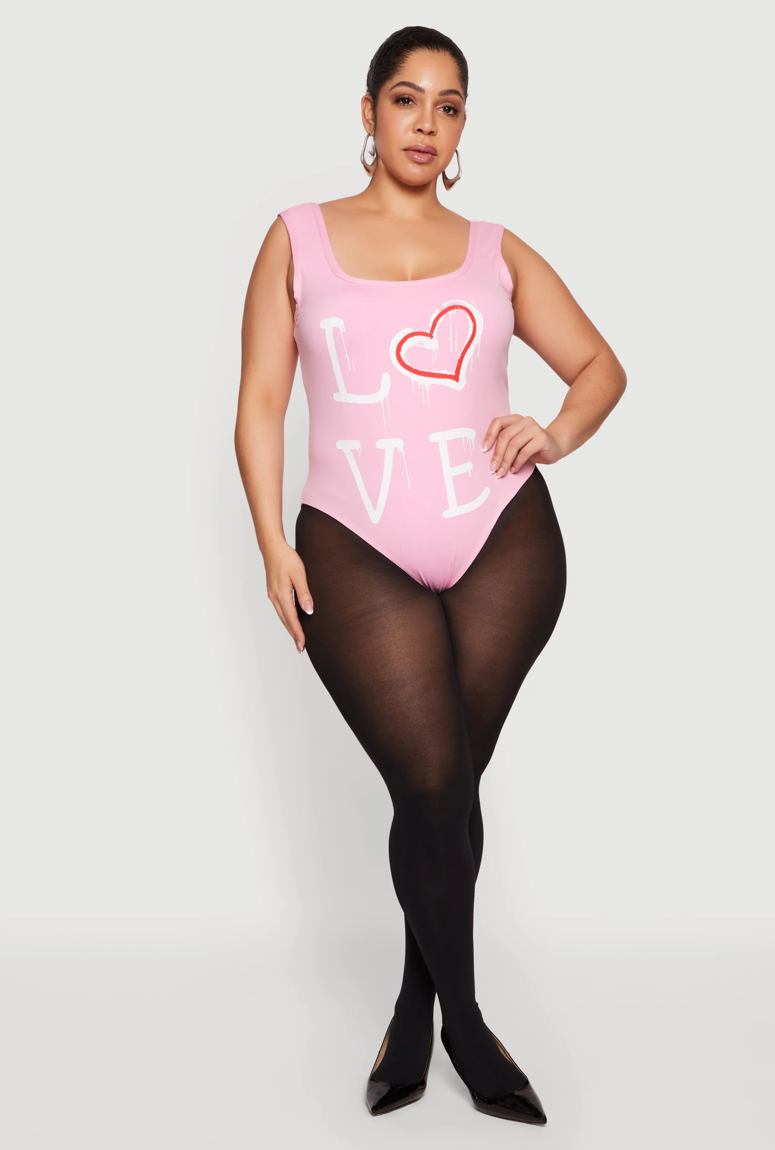 Plus Size Love Graphic Sleeveless Bodysuit sold by Rainbow product image thumbnail 2