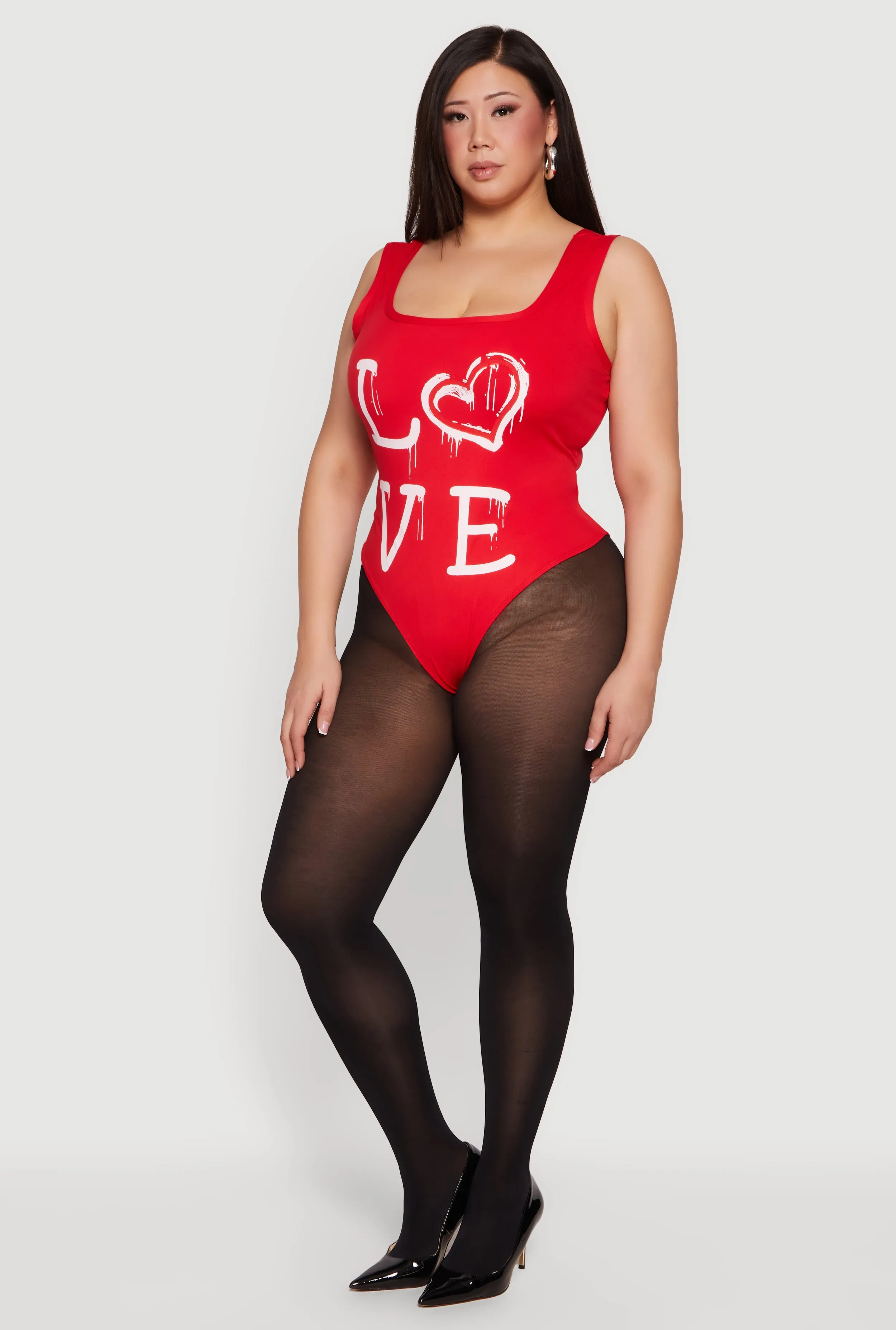 Plus Size Love Graphic Sleeveless Bodysuit sold by Rainbow product image thumbnail 3