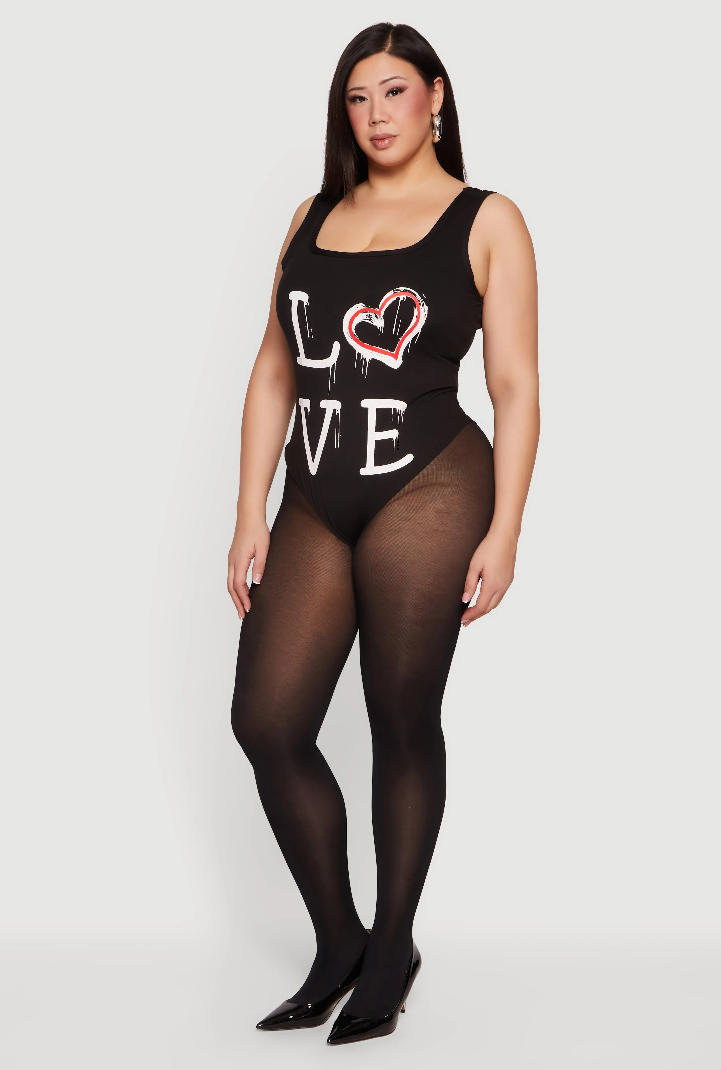 Plus Size Love Graphic Sleeveless Bodysuit sold by Rainbow product image thumbnail 3