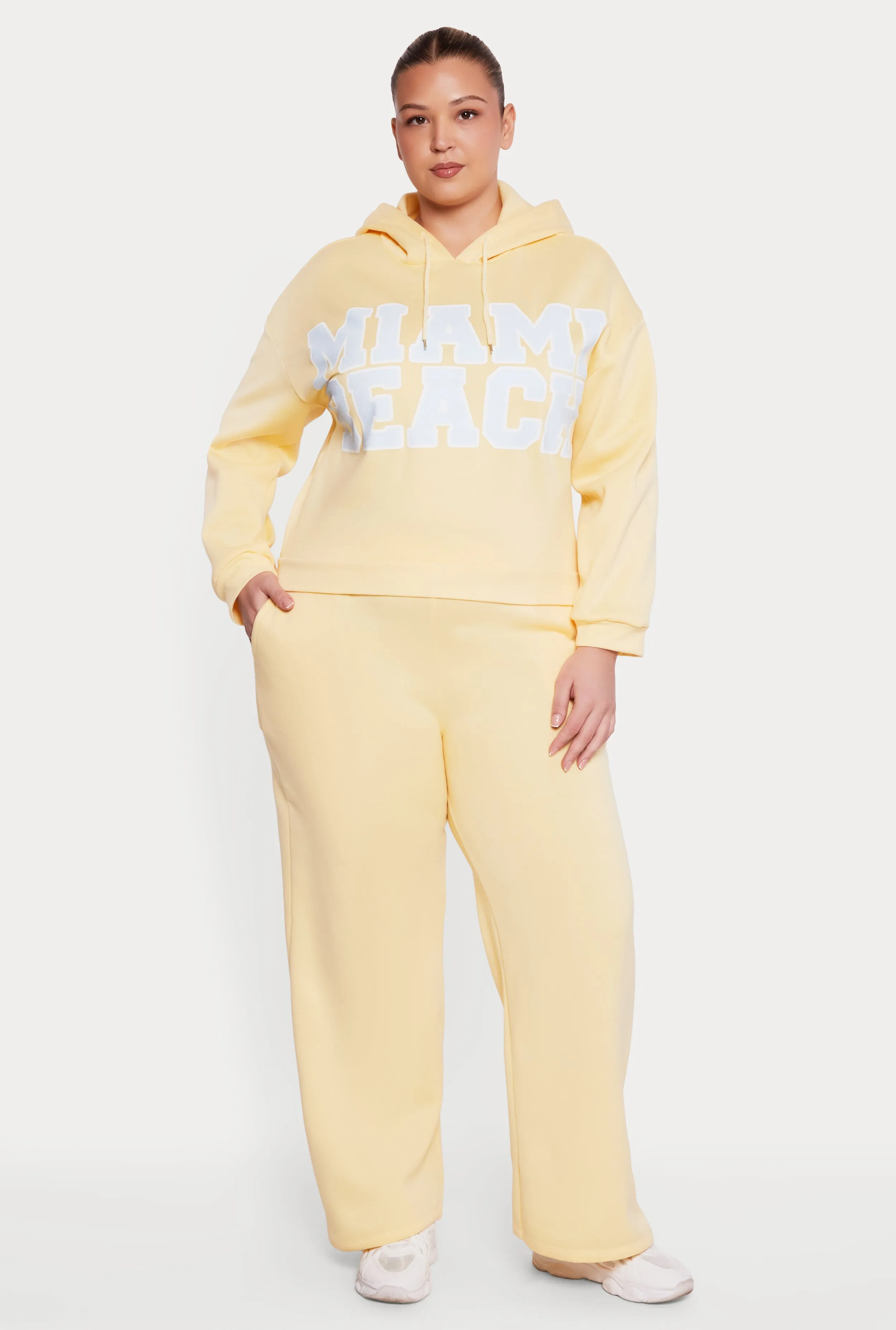 Plus Size High Waisted Wide Pull On Sweatpants sold by Rainbow