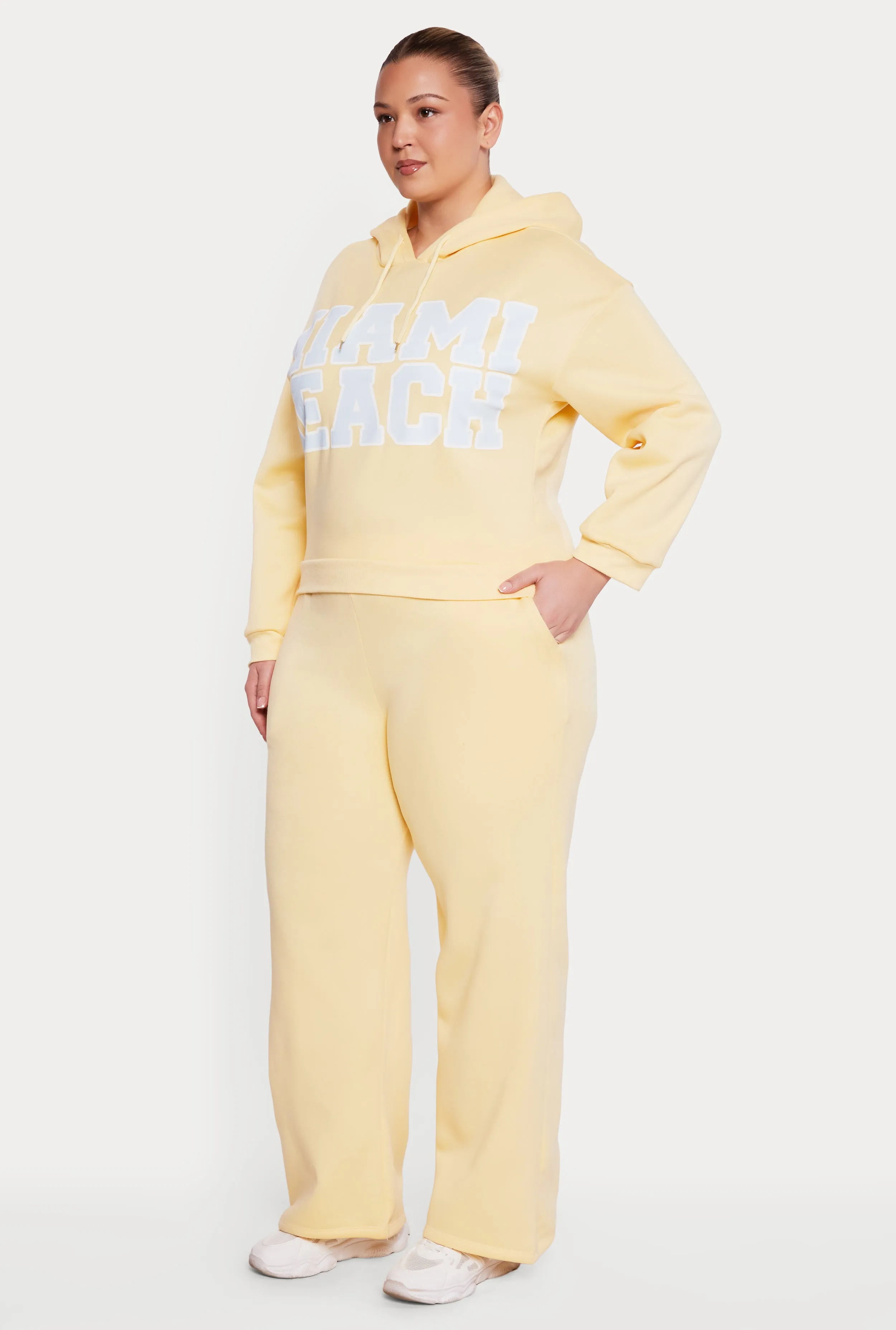 Plus Size High Waisted Wide Pull On Sweatpants sold by Rainbow product image thumbnail 2