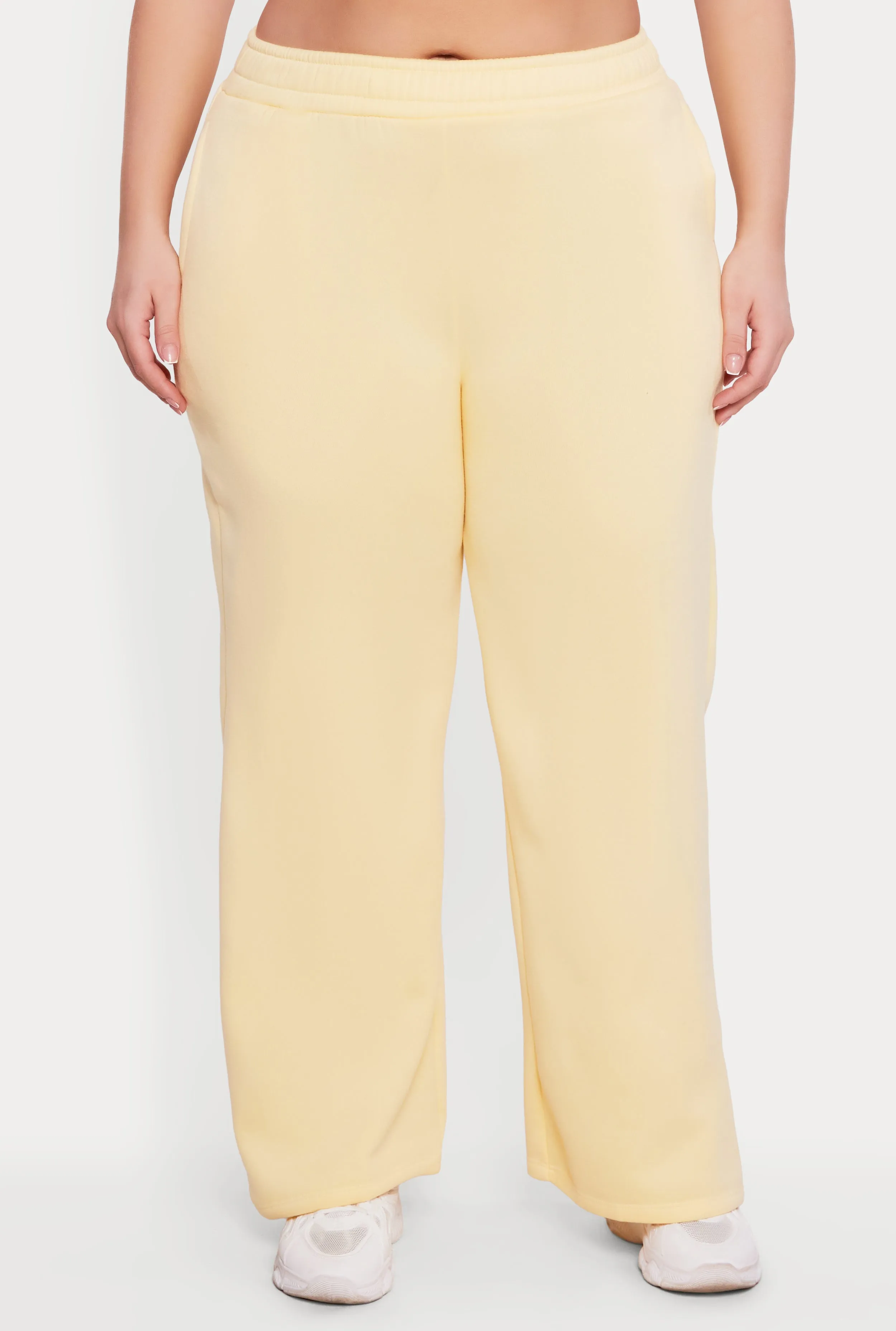 Plus Size High Waisted Wide Pull On Sweatpants sold by Rainbow product image thumbnail 3