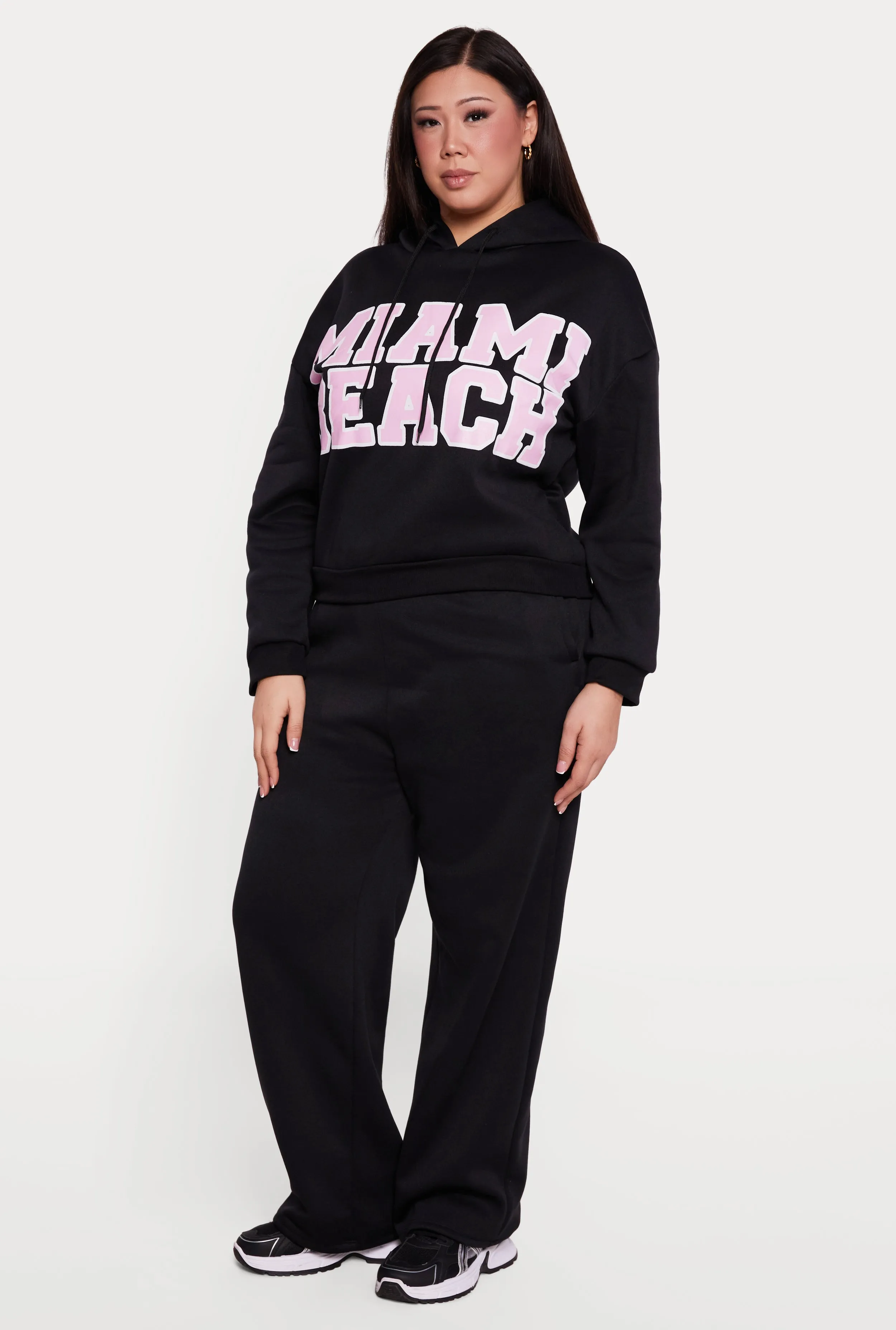 Plus Size High Waisted Wide Pull On Sweatpants sold by Rainbow product image thumbnail 2