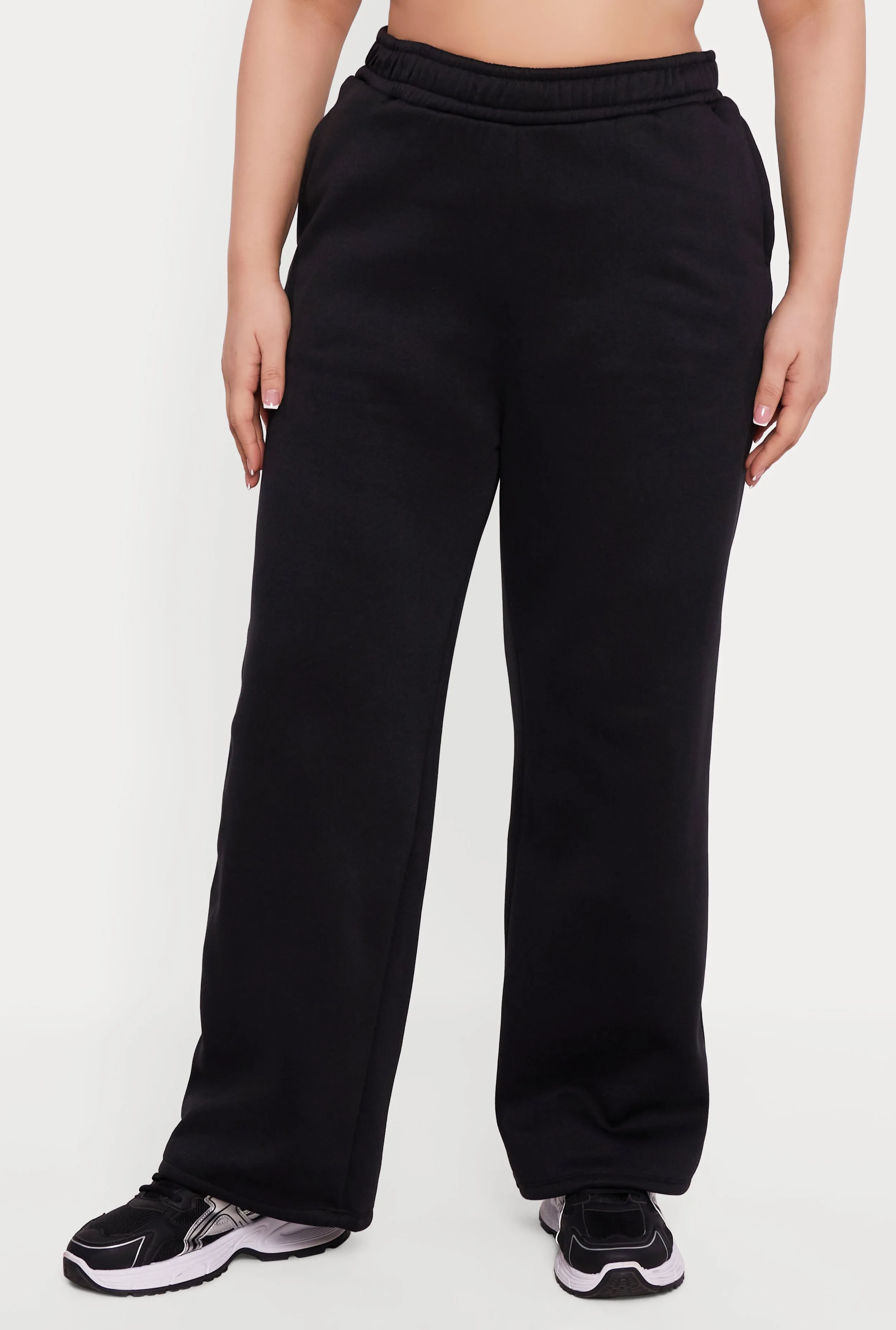 Plus Size High Waisted Wide Pull On Sweatpants sold by Rainbow product image thumbnail 3