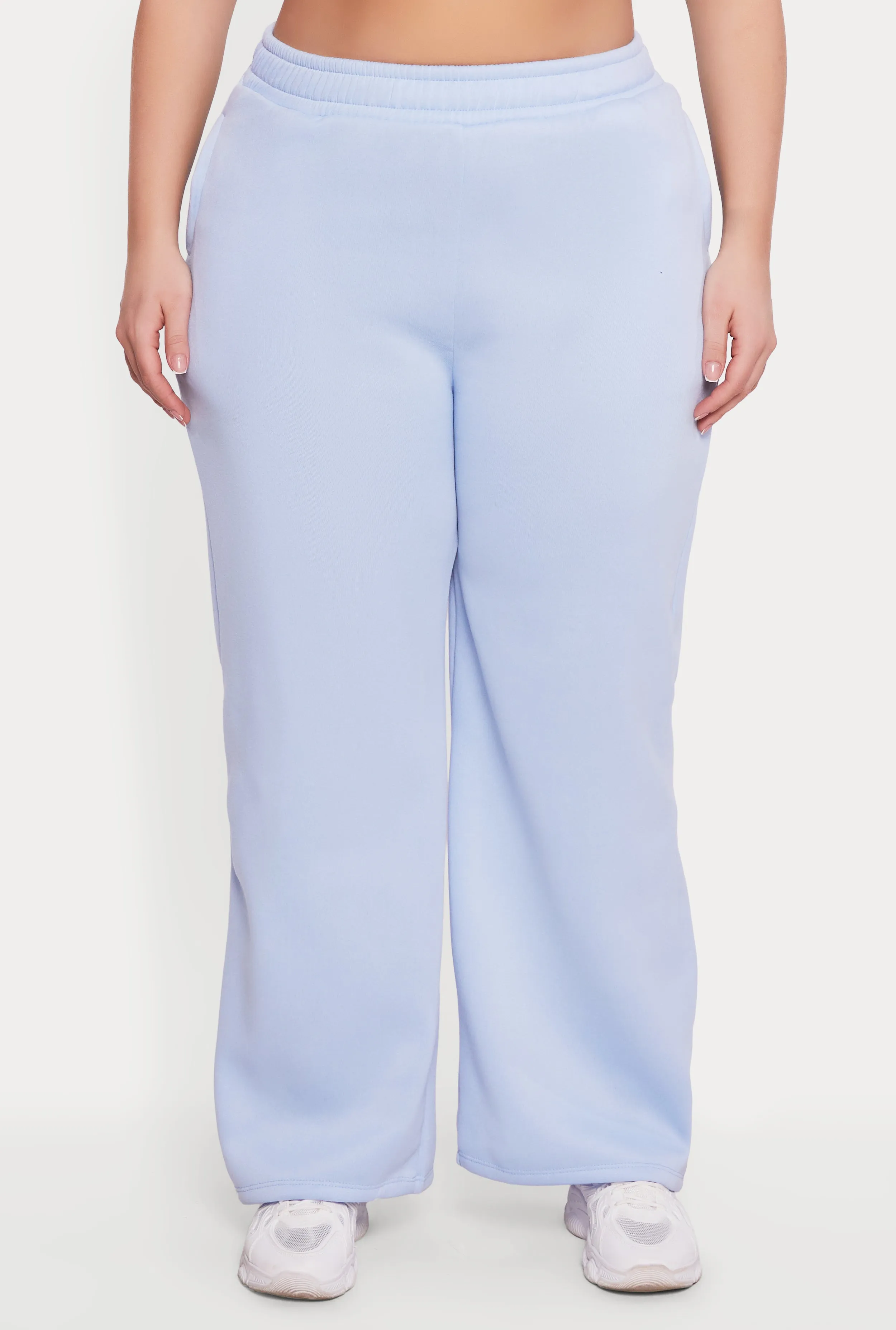 Plus Size High Waisted Wide Pull On Sweatpants sold by Rainbow product image thumbnail 3