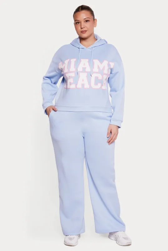 Plus Size High Waisted Wide Pull On Sweatpants made by Rainbow
