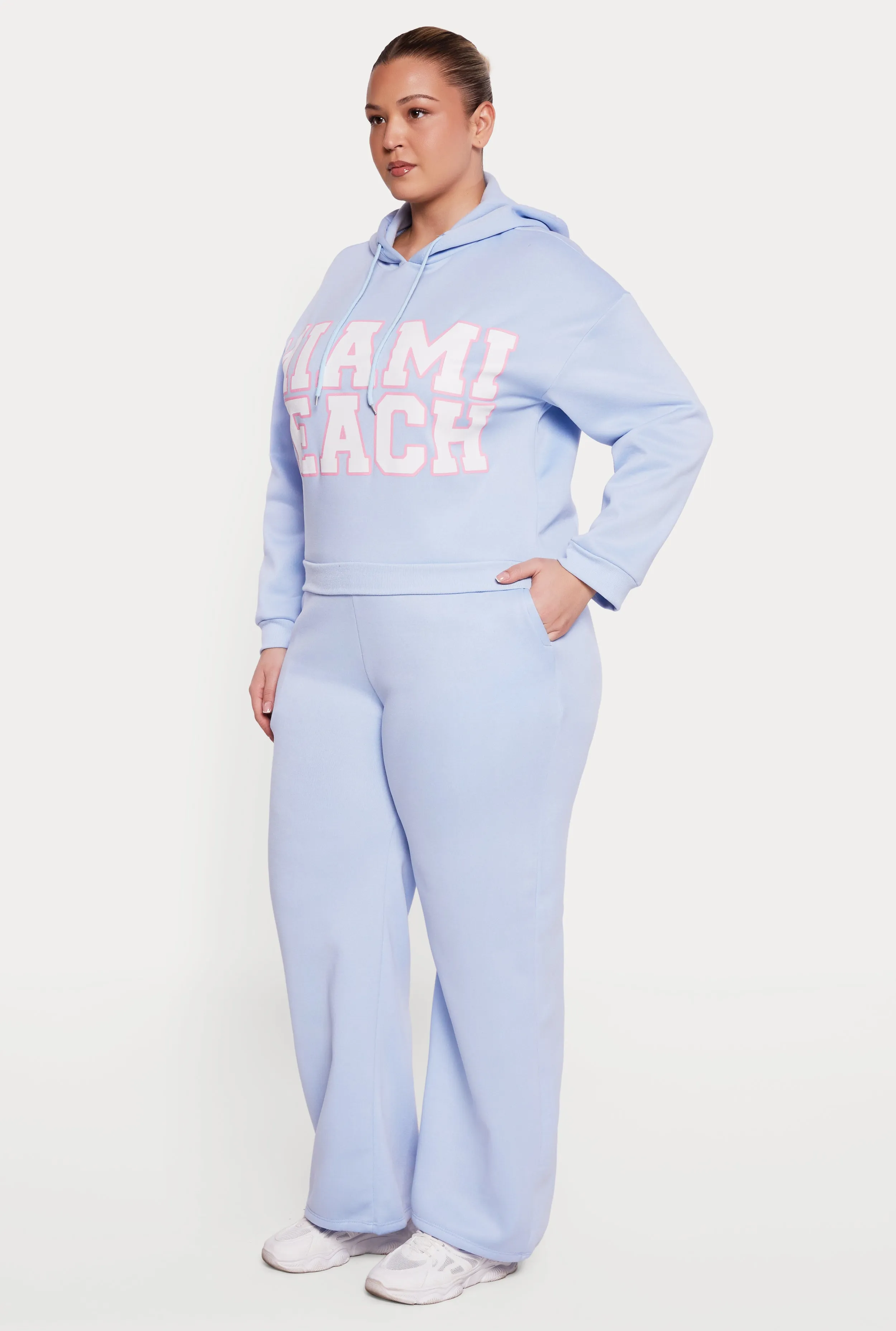 Plus Size High Waisted Wide Pull On Sweatpants sold by Rainbow product image thumbnail 2
