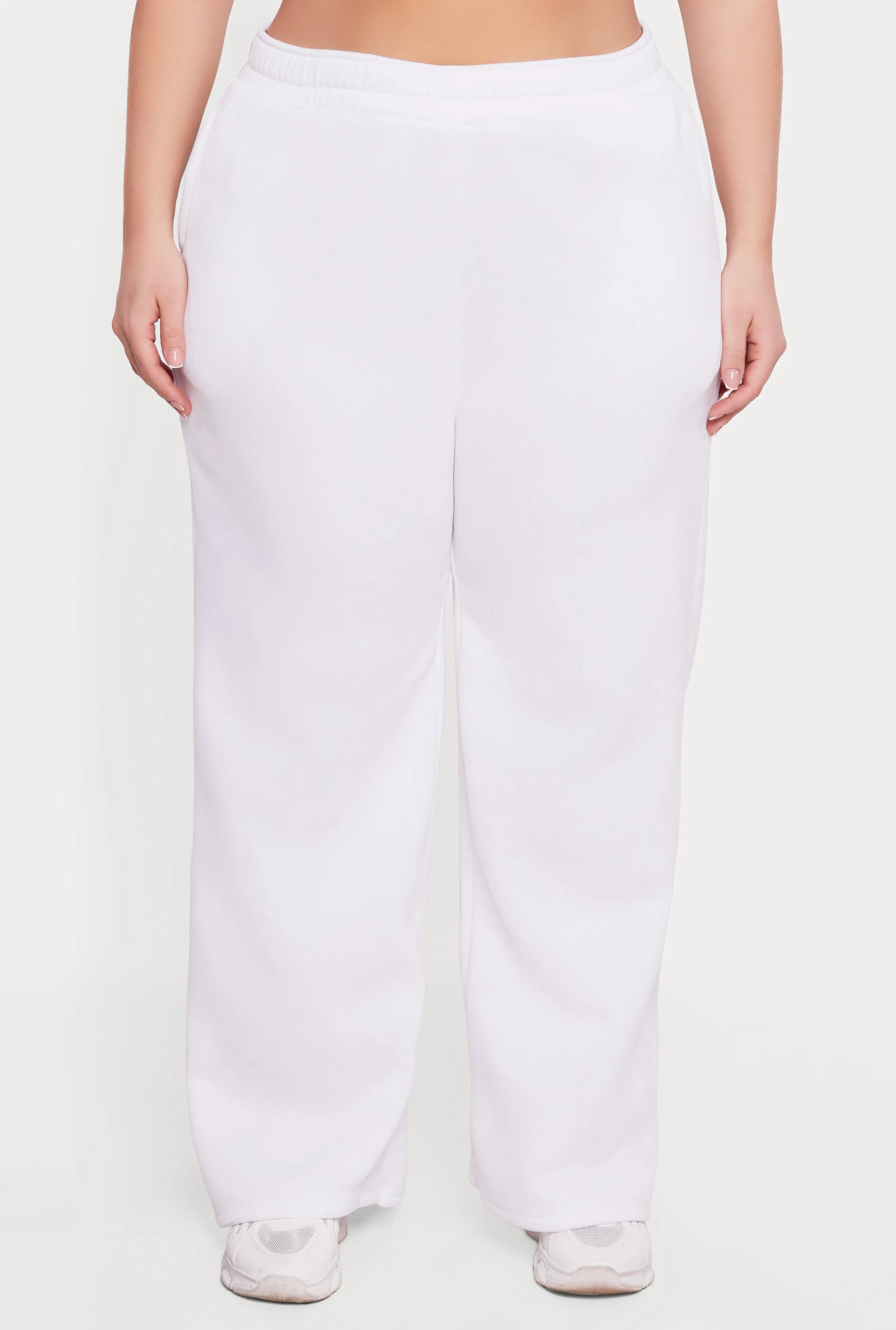 Plus Size High Waisted Wide Pull On Sweatpants sold by Rainbow product image thumbnail 3