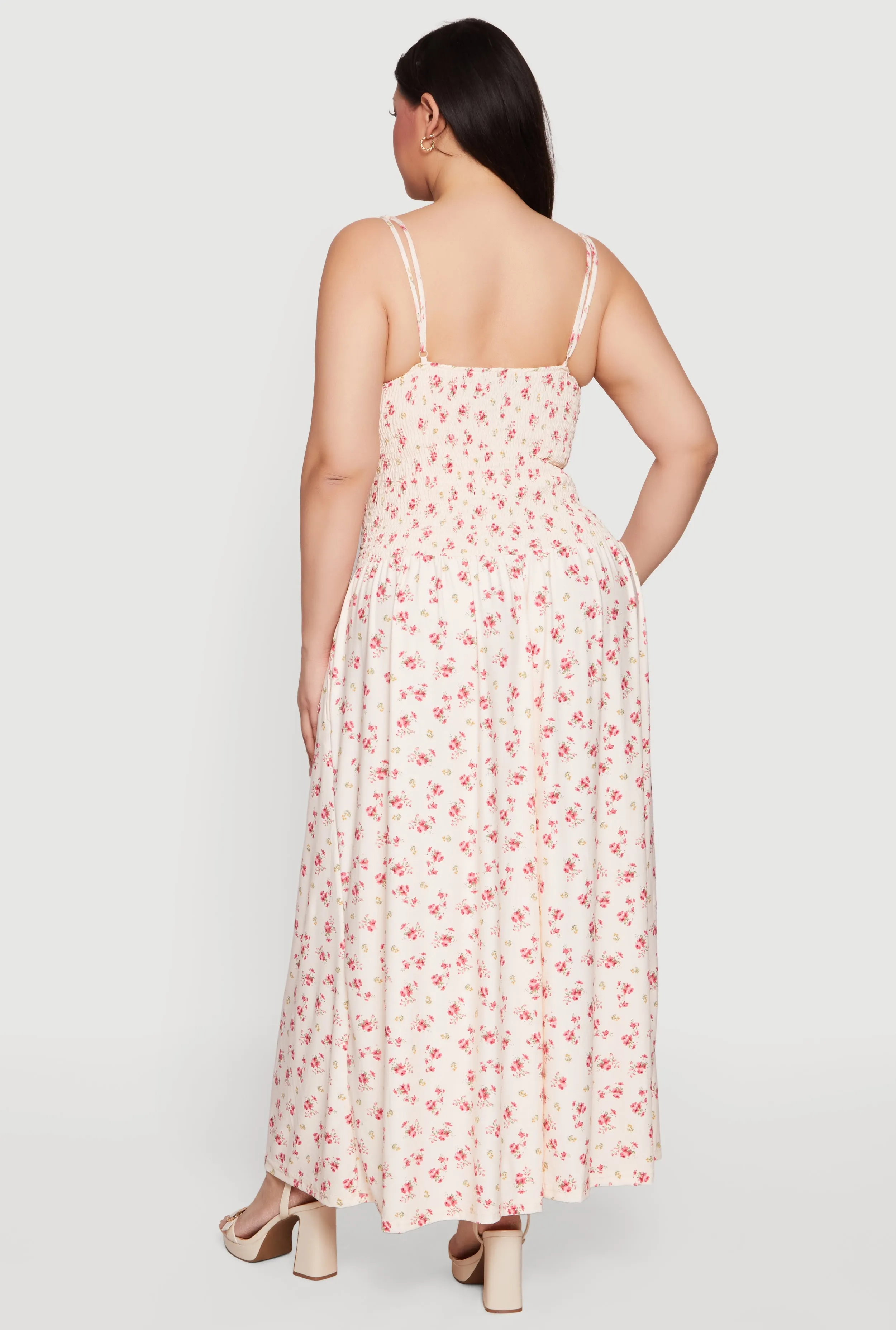 Plus Size Ditsy Floral Smocked Sundress sold by Rainbow product image thumbnail 3