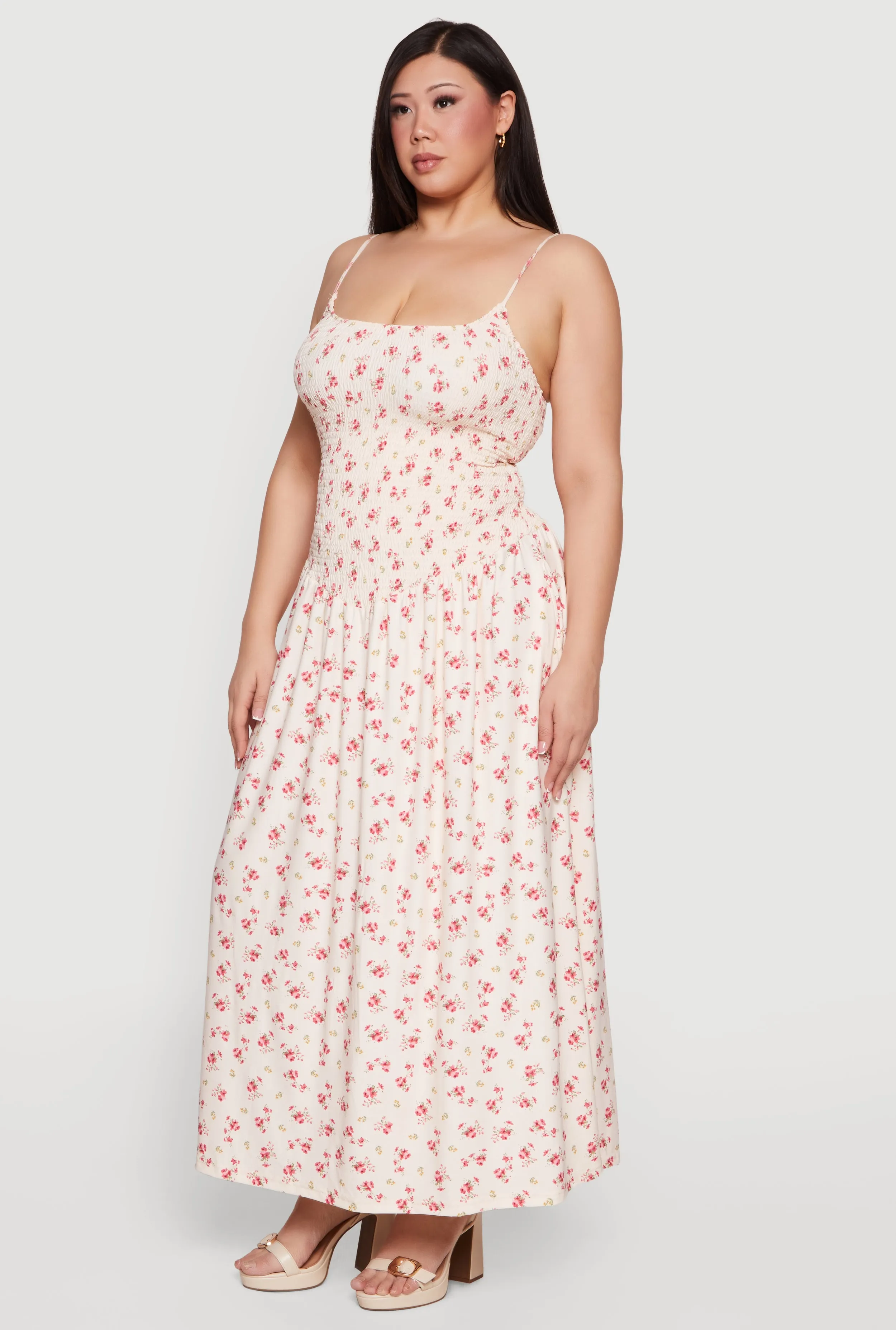 Plus Size Ditsy Floral Smocked Sundress sold by Rainbow product image thumbnail 2