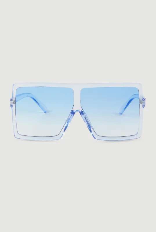 Ombre Lens Shield Sunglasses sold by Rainbow