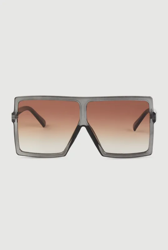 Ombre Lens Shield Sunglasses sold by Rainbow