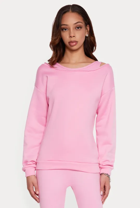 Solid Long Sleeve Boat Neck Pullover sold by Rainbow
