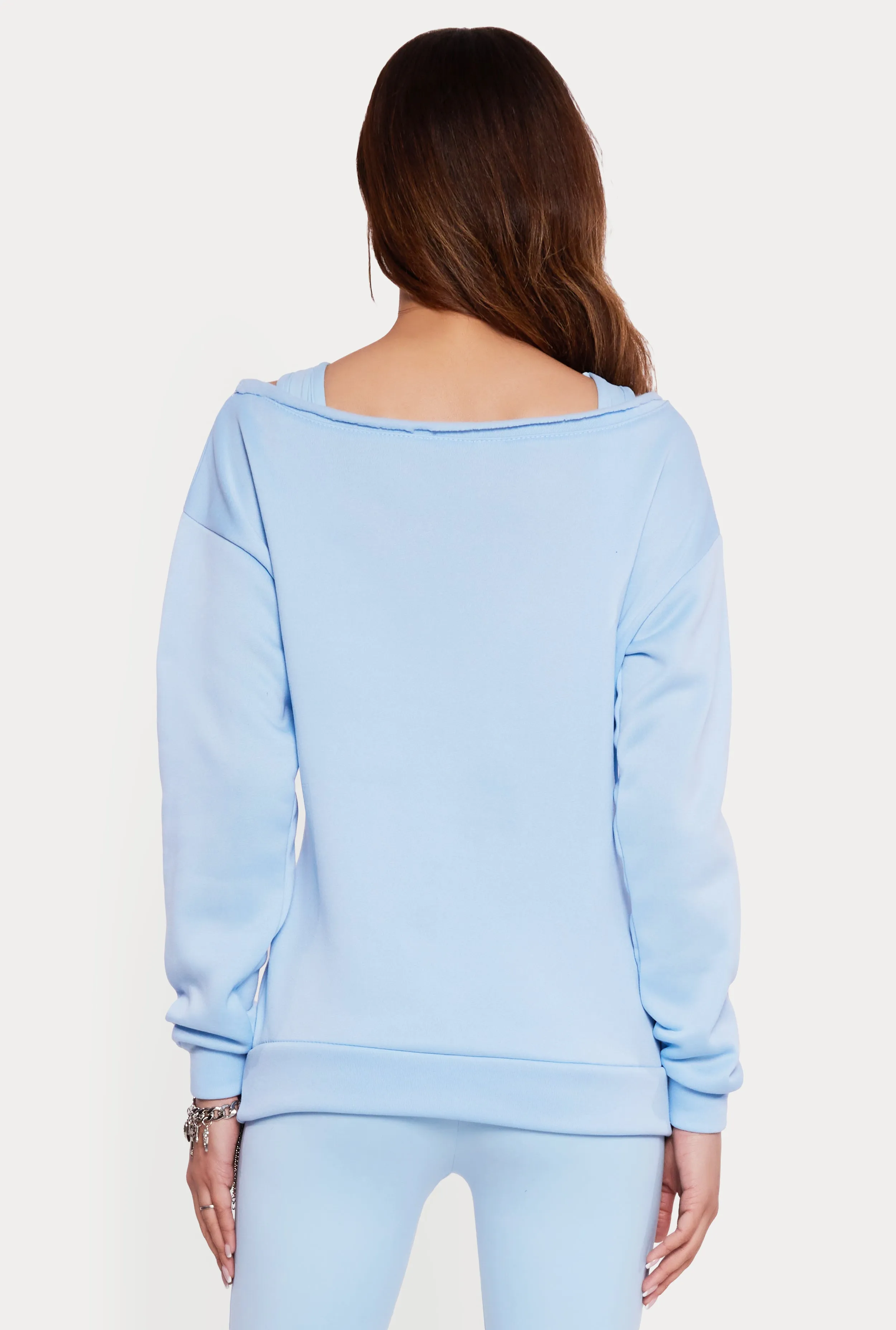 Solid Long Sleeve Boat Neck Pullover sold by Rainbow product image thumbnail 5