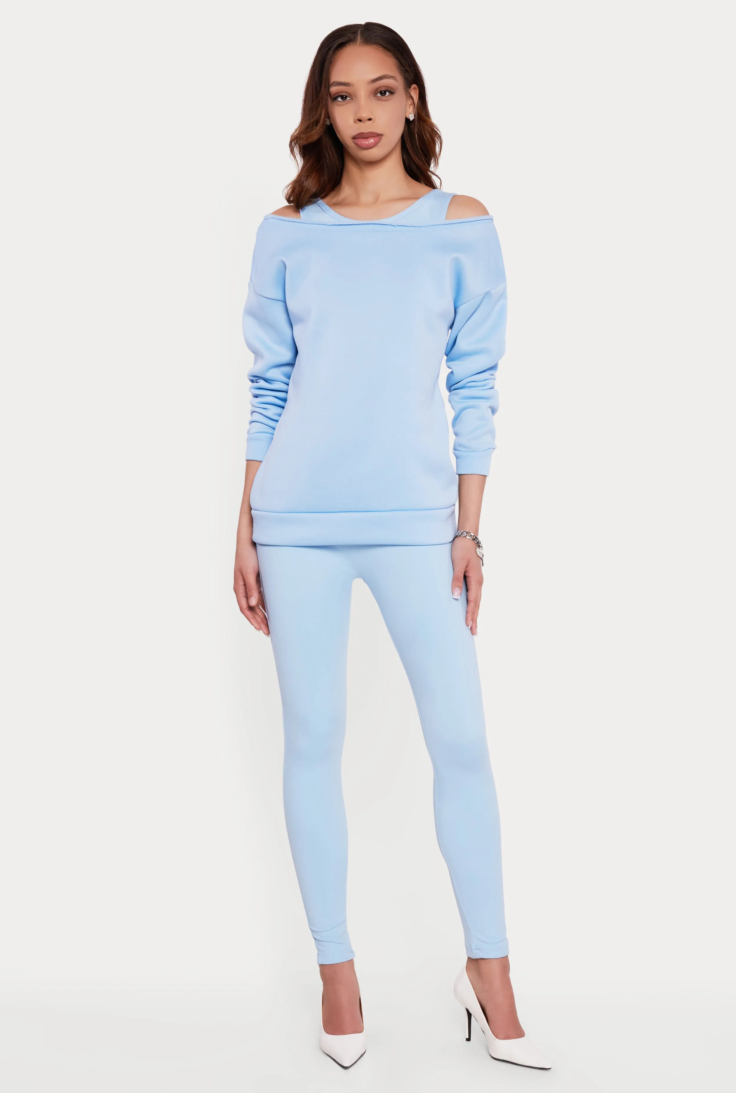 Solid Long Sleeve Boat Neck Pullover sold by Rainbow product image thumbnail 2