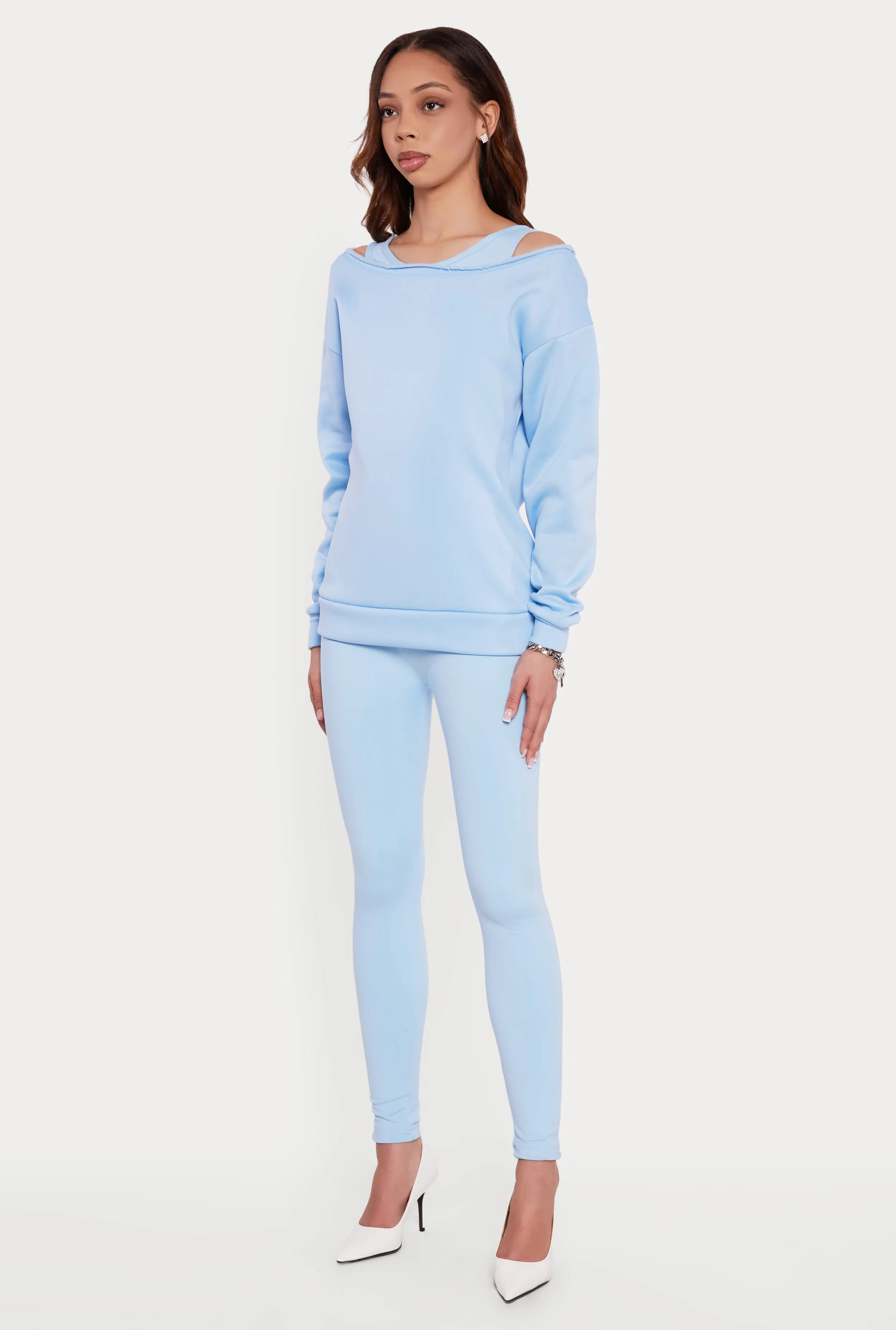 Solid Long Sleeve Boat Neck Pullover sold by Rainbow product image thumbnail 3