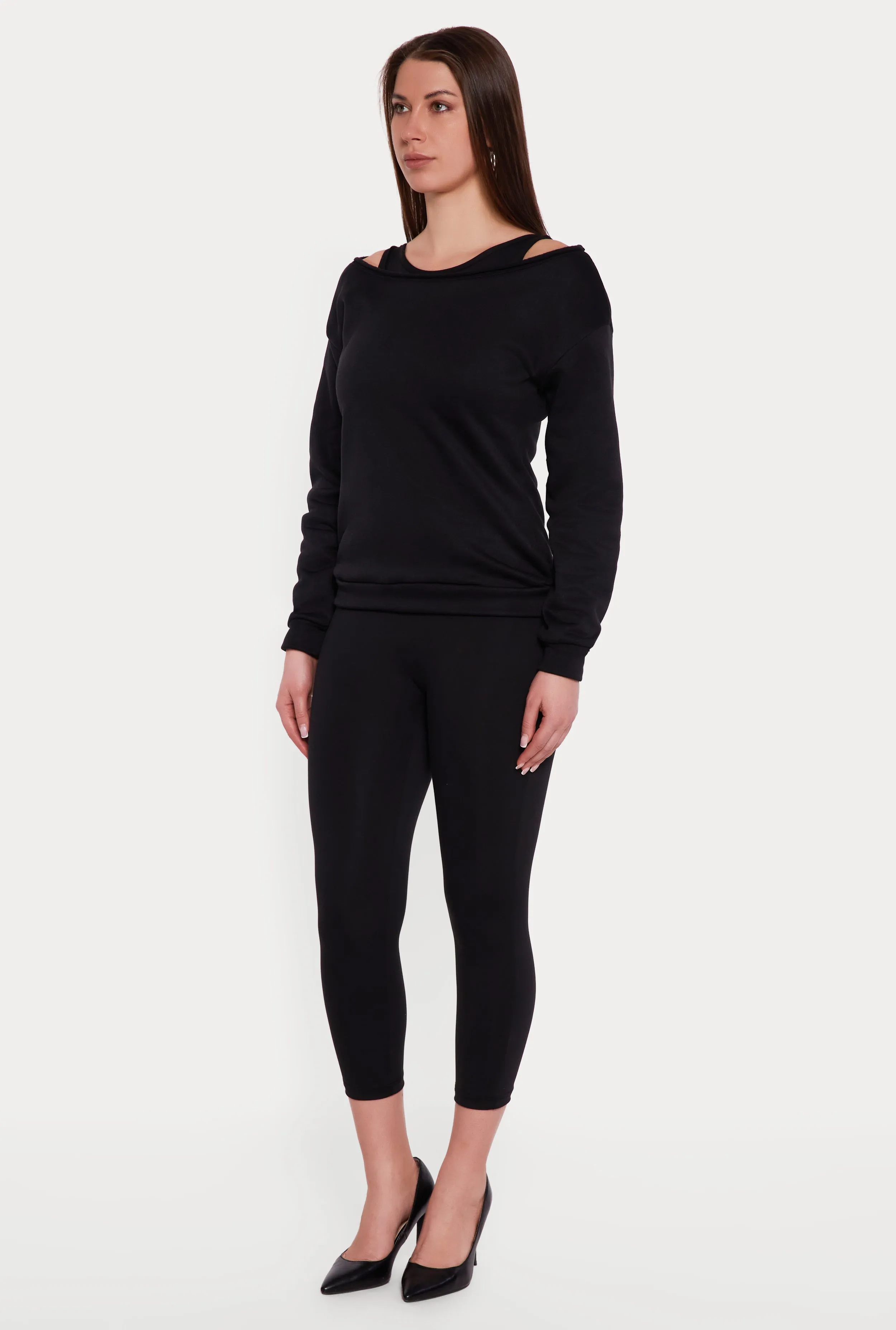 Solid Long Sleeve Boat Neck Pullover sold by Rainbow product image thumbnail 3