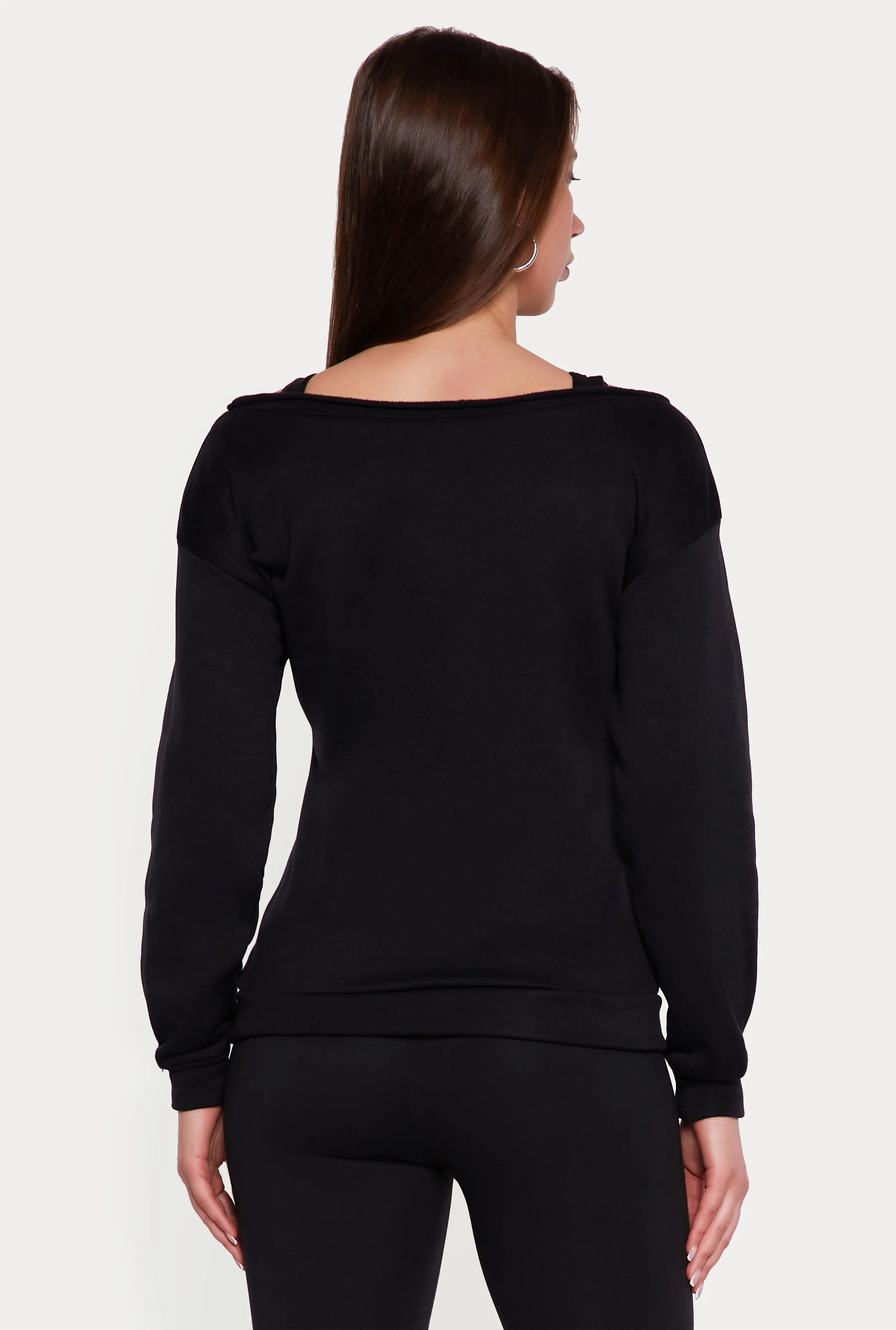 Solid Long Sleeve Boat Neck Pullover sold by Rainbow product image thumbnail 5